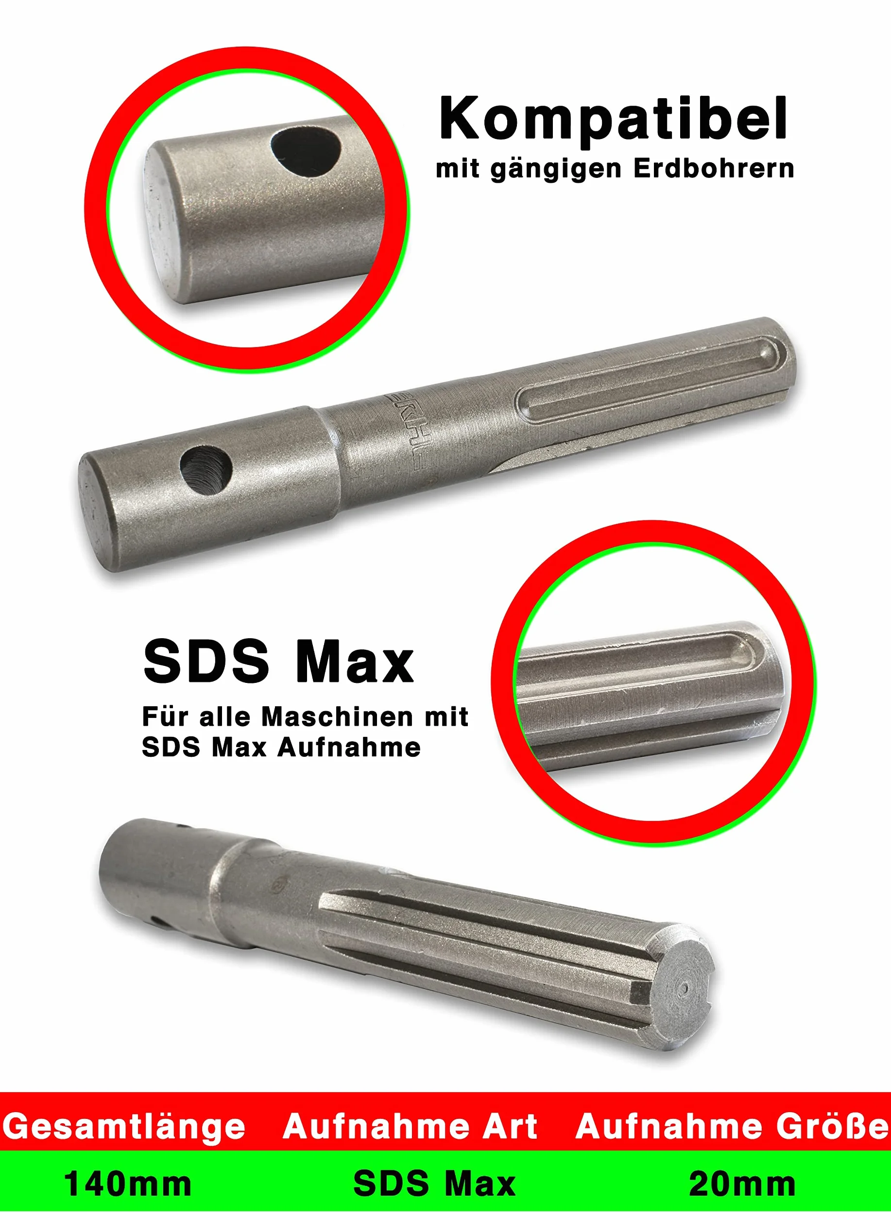 Profesjonalny adapter do wiertarki ziemnej pasujący do wiertarki SDS MAX wiertarki akumulatorowej młot udarowo-obrotowy wiertło do palu