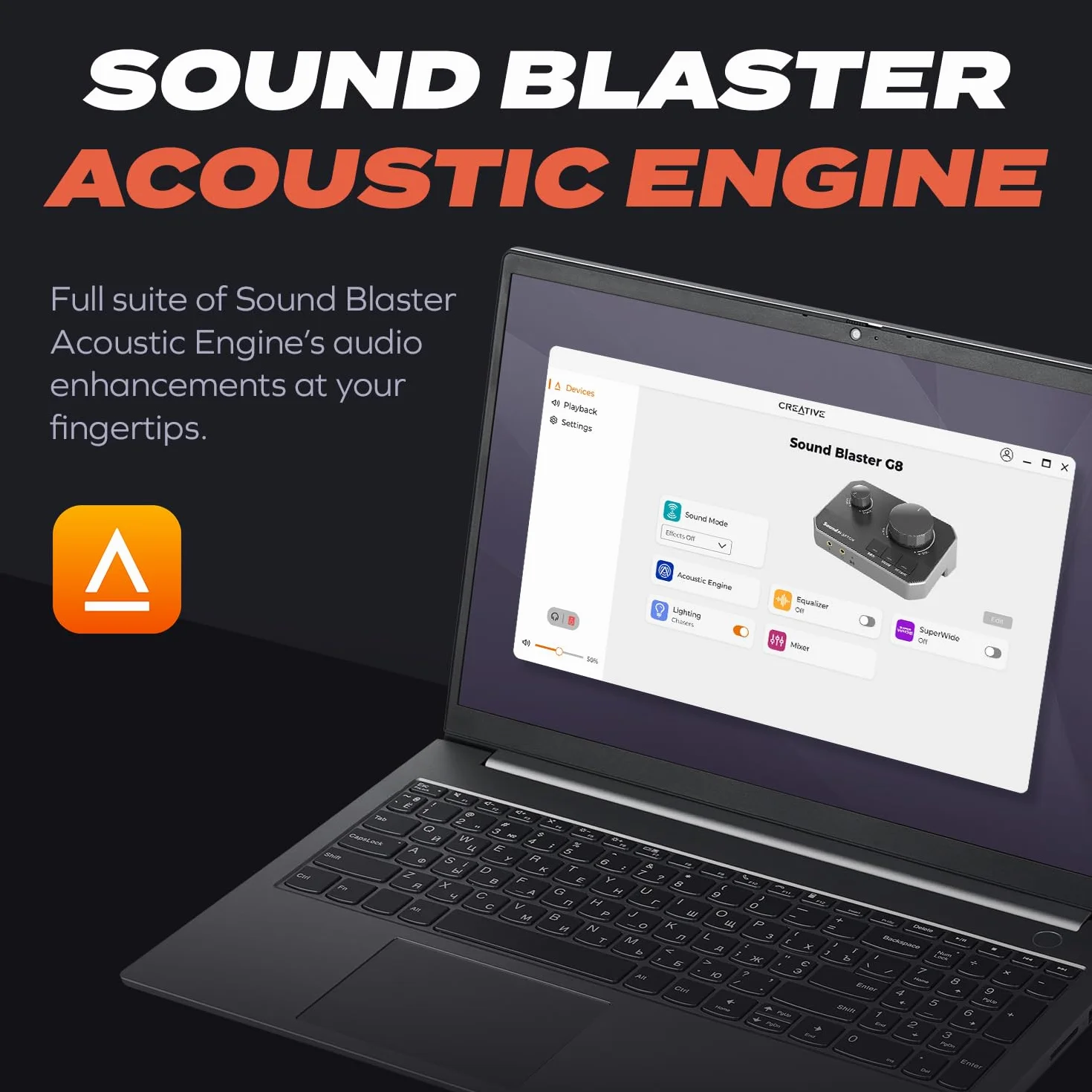 Sound Blaster G8 - Hi-Res Gaming USB DAC z podwójnym interfejsem audio USB i w pełni konfigurowalnym silnikiem Acoustic Engine i 10-pasmowym korektorem