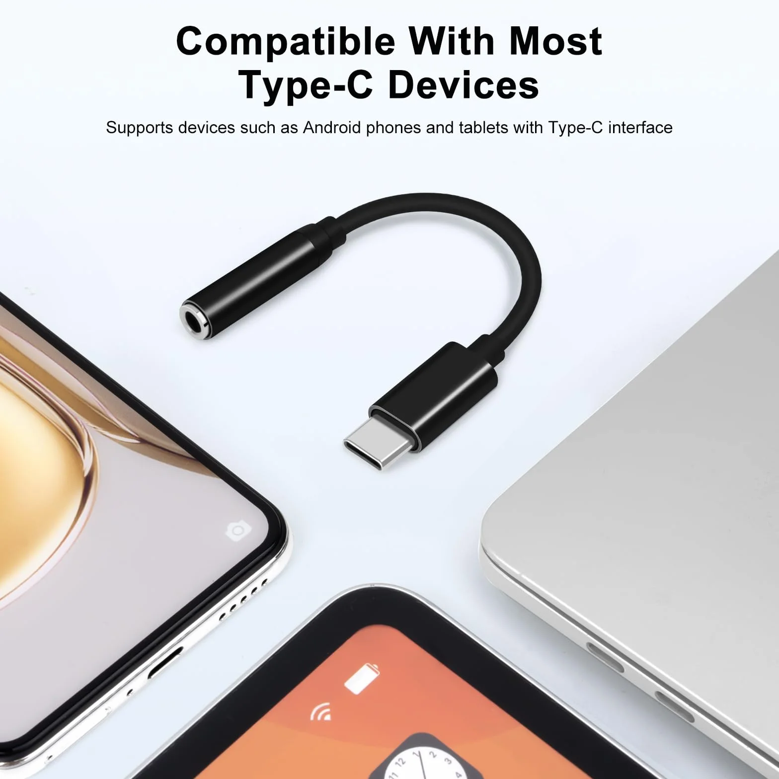 Adapter USB C na 3,5 mm gniazdo słuchawkowe (2 sztuki), adapter do słuchawek AUX na USB C na 3,5 mm, adapter AUX kompatybilny z Samsung Galaxy, iPad Pro, MacBookiem (czarny)