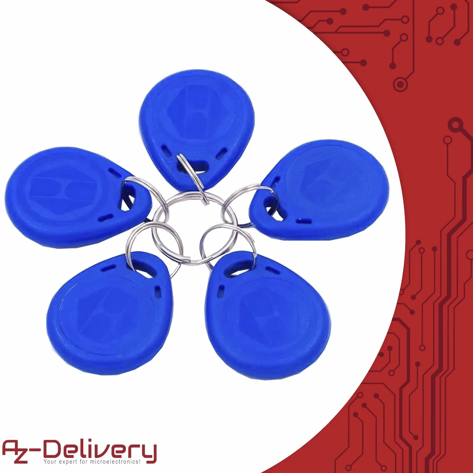AZDelivery 5 x chipy RFID z transponderem 125KHz kompatybilny z Arduino i Raspberry Pi wraz z e-bookiem