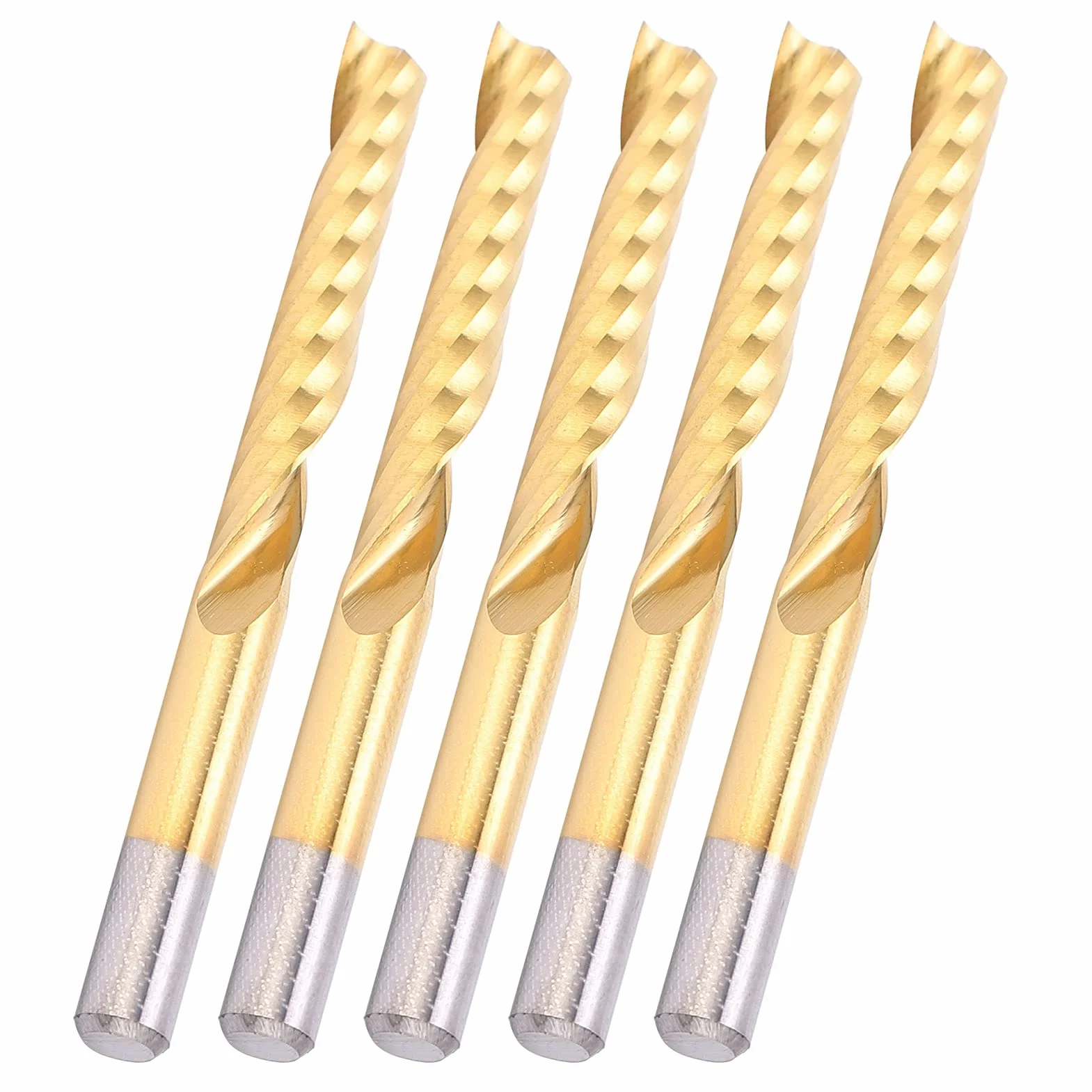 Frez Spiralny, 5 szt. Frez CNC Bit 4 X 25 X 45 Mm Trwały Frez Palcowy Frez, do Cięcia Aluminium