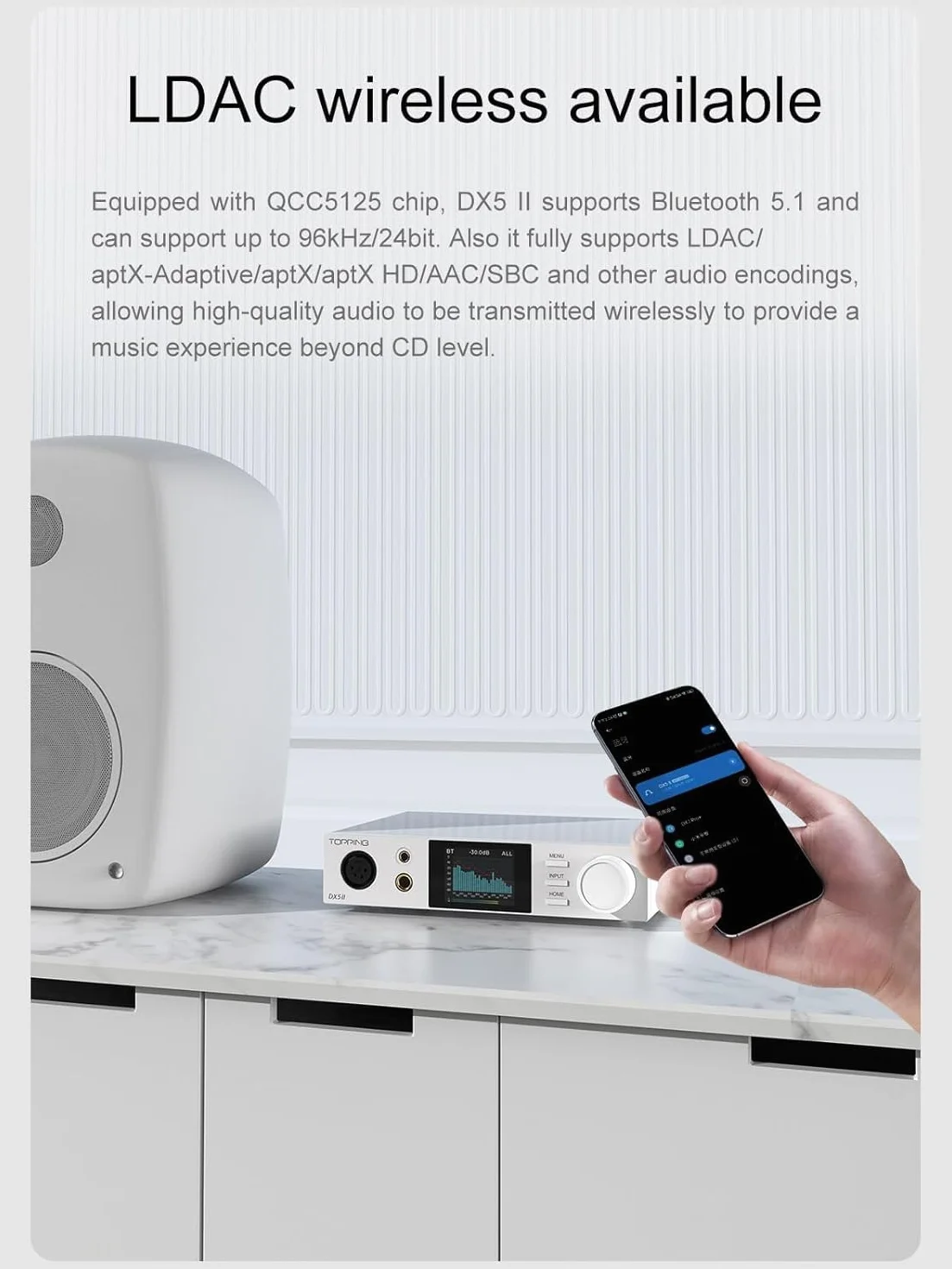 Topping DX5 II DAC Bluetooth 5.1 wzmacniacz słuchawkowy ES9039Q2M X-Hybrid czarny