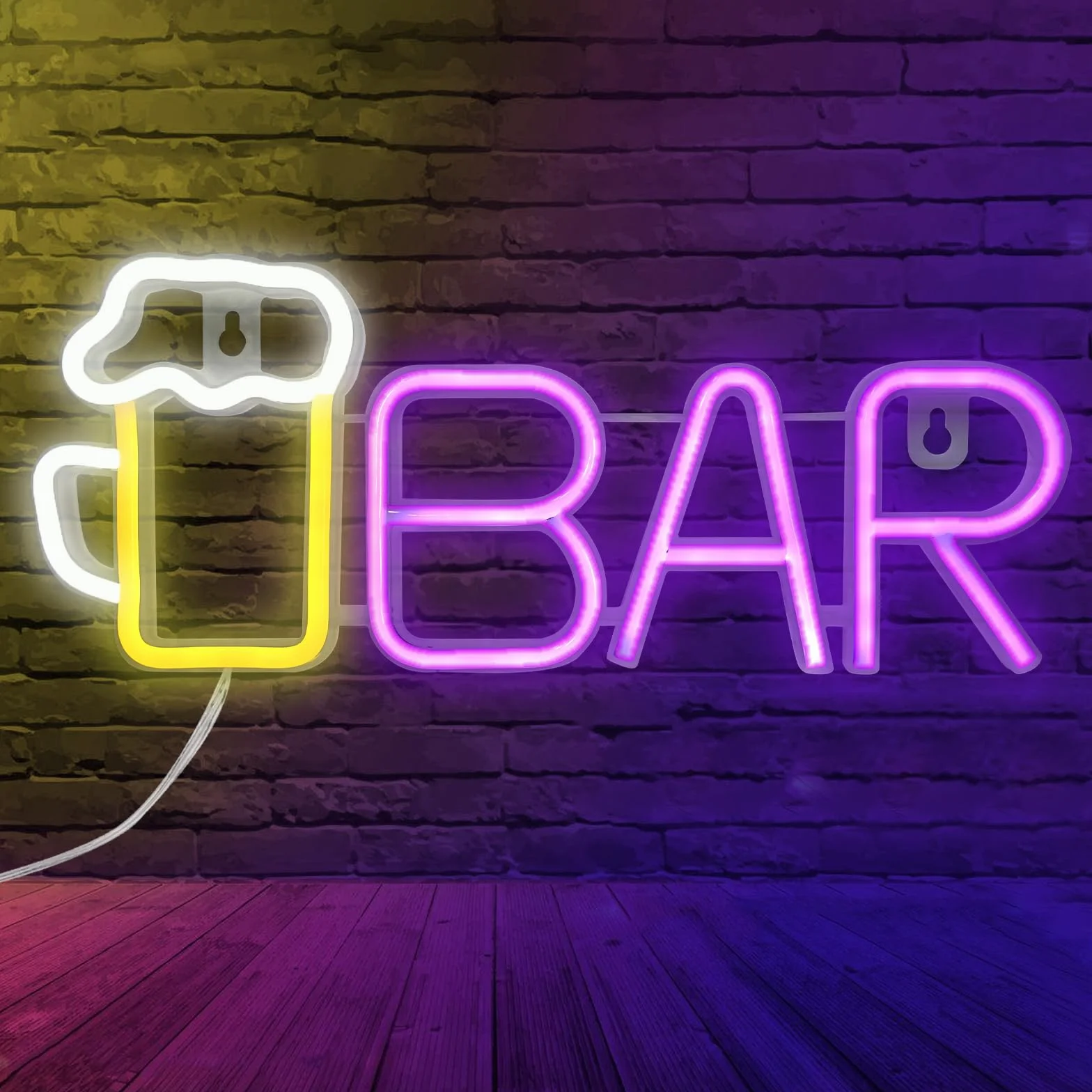 Szyld Neonowy LED Bar, Neonowe Szyldy Barowe, Szyld Barowy, Neon Barowy, Neonowe Szyldy Piwne, Reklama Świetlna Barowa Dla Ściany Barowej, Pubu, Dekoracja Ściany