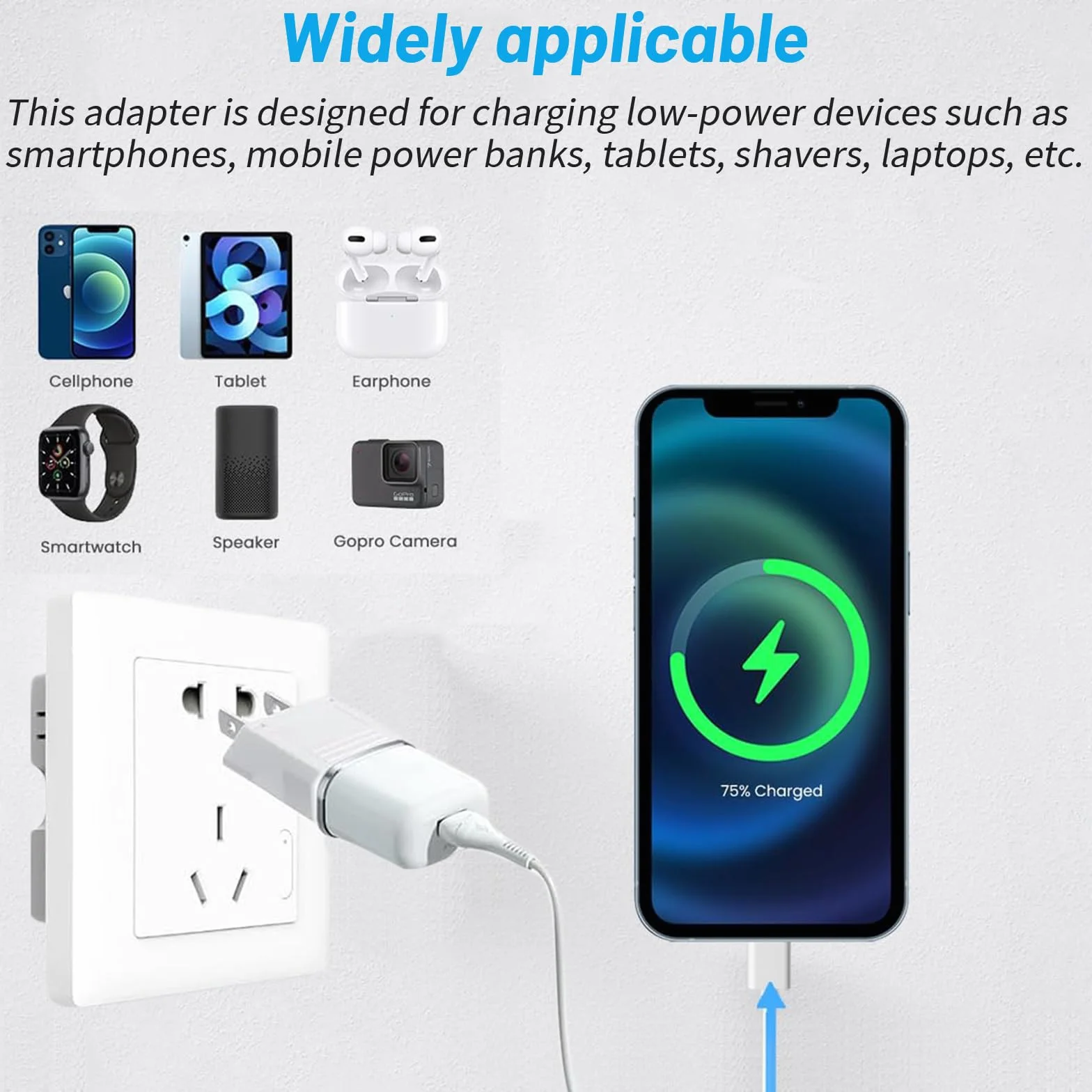 MAEXUS 4 adaptery podróżne, adapter US na UE, adapter podróżny USA, wtyczka konwersji prądu, lekki i kompaktowy adapter z wtyczką USA, idealny w podróży i podróży służbowych, 6 A/250 V (biały)