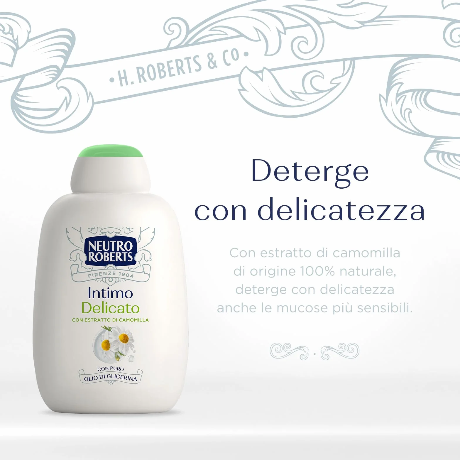 Neutralny Roberts, łagodny środek czyszczący, środek do higieny intymnej z rumiankiem, 100% naturalny - odpowiedni dla wrażliwych skóry, dla kobiet i dzieci - sprawdzony klinicznie - butelki 200 ml