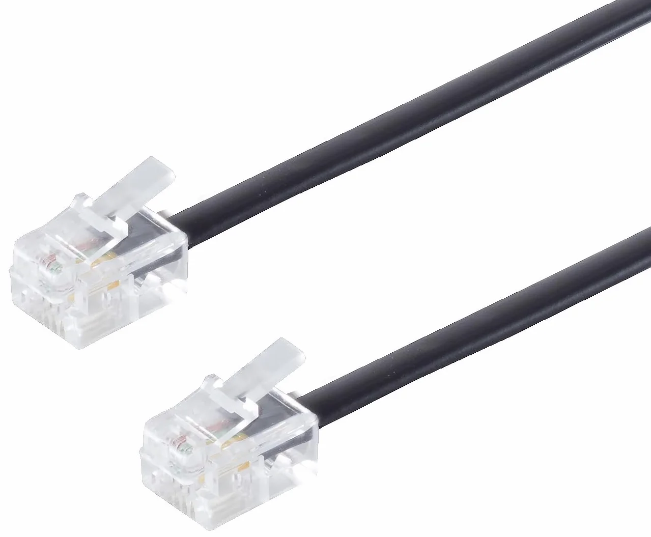 1aTTack.de 1 x 10 m - kabel telefoniczny RJ12 6/6 wtyczka na RJ12 6/6 wtyczka kabel płaski 6-żyłowy telefon kabel wtyczka western