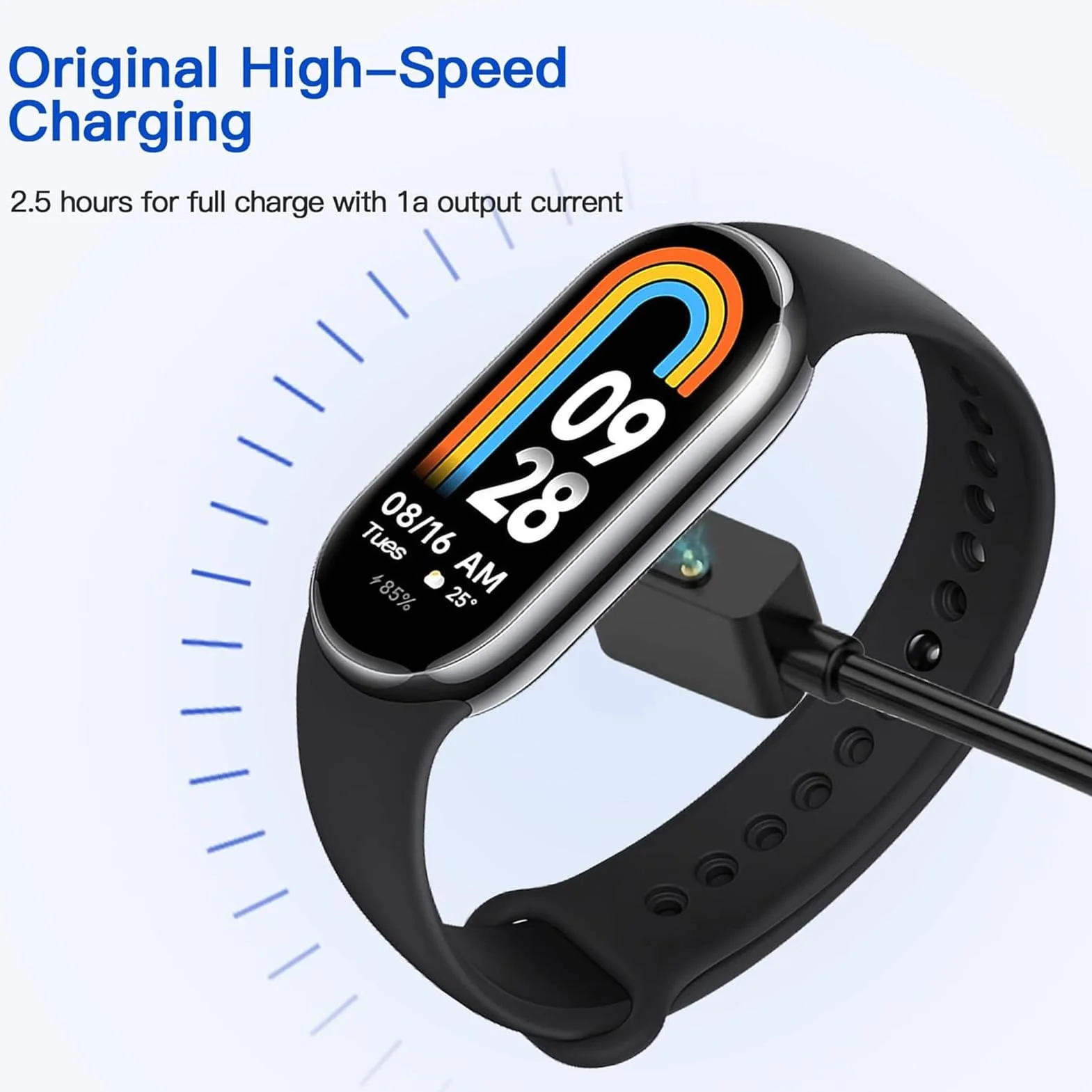 Kabel do ładowania USB do Smartwatch Adapter ładowarki USB do Mi Band 8 Band 8 NFC, Portsble Magnetic Szybki Kabel do ładowania Zamiennik do Podróży