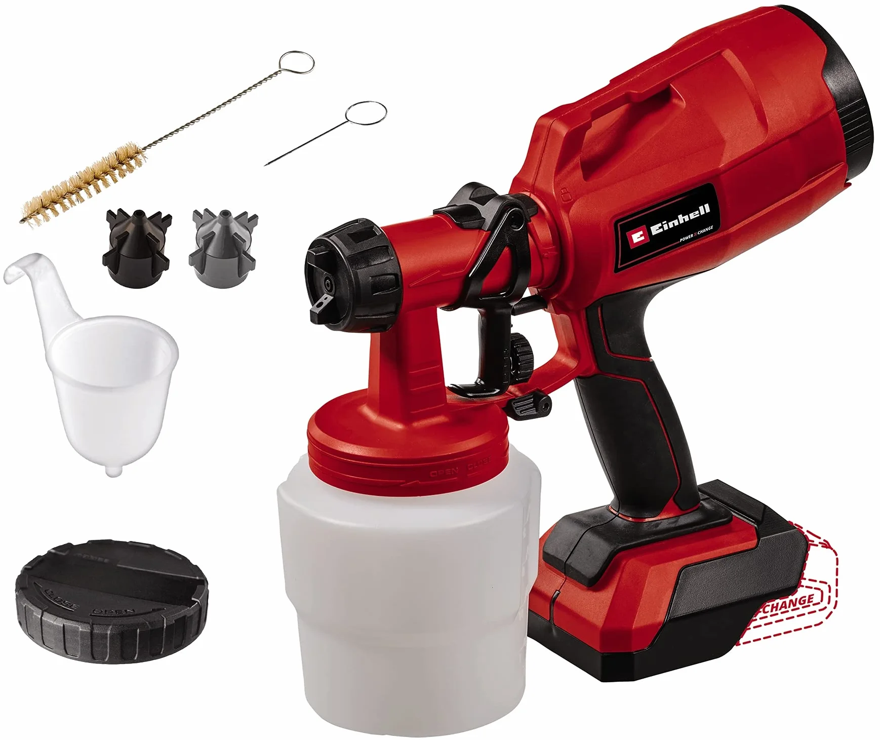 Einhell Tc-Sy 18/60 Li-Solo Pistolet Malarski, Czarny/Czerwony, 800 ml