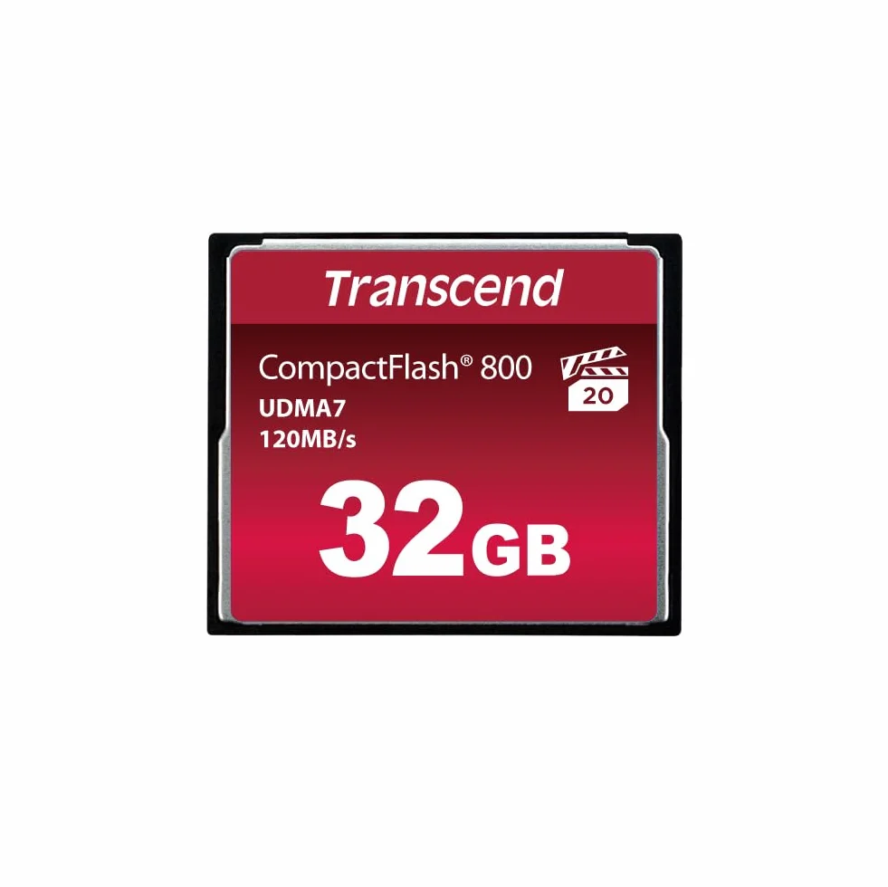 Transcend CF800 | 32GB CF card | MLC NAND flash, up to 120/60 MB/s (TS32GCF800)