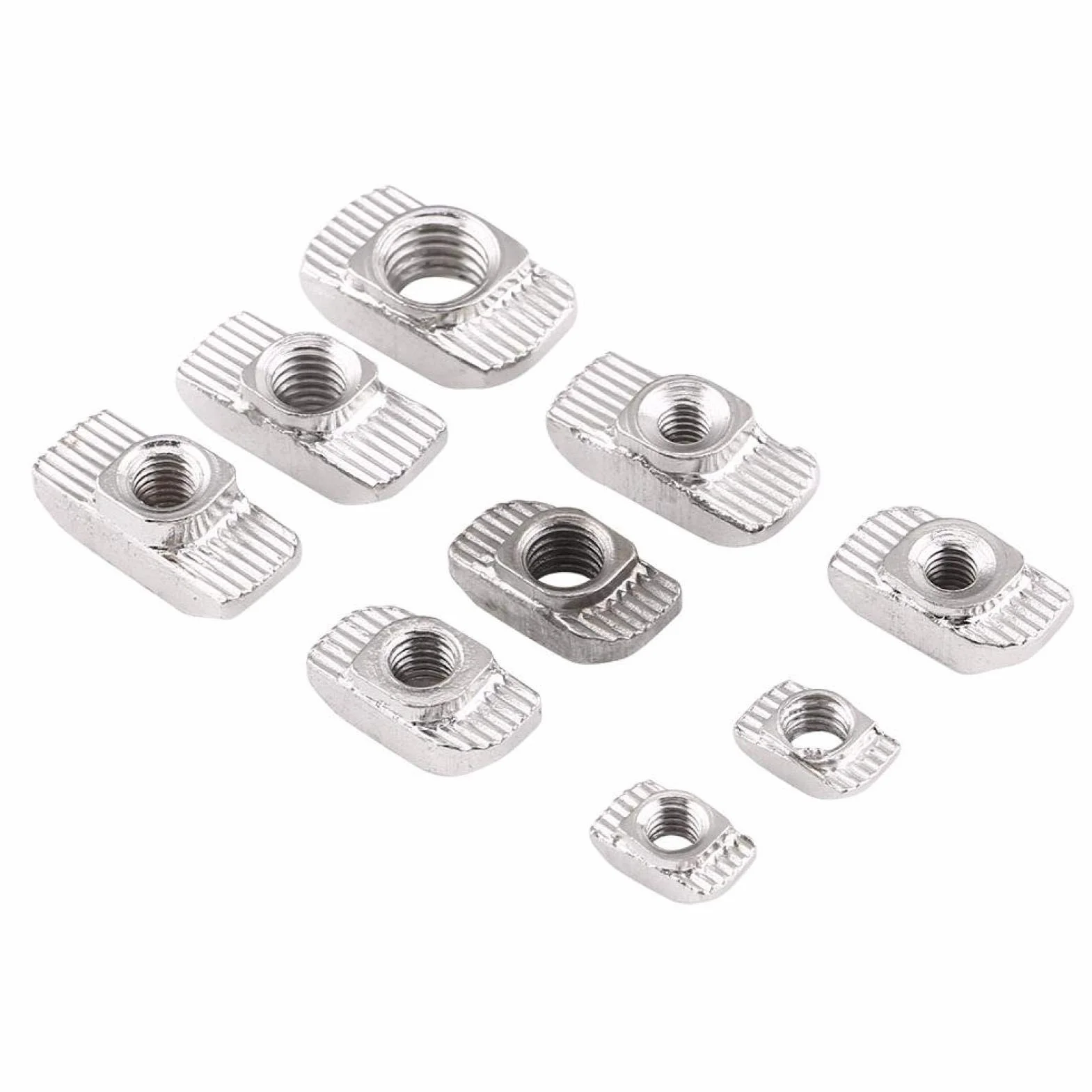 50 szt. nakrętka z łbem młota T-Slot T, ocynkowane zapięcie na nakrętkę ze stali węglowej do profilu aluminiowego (EU20-M4 * 10 * 6)