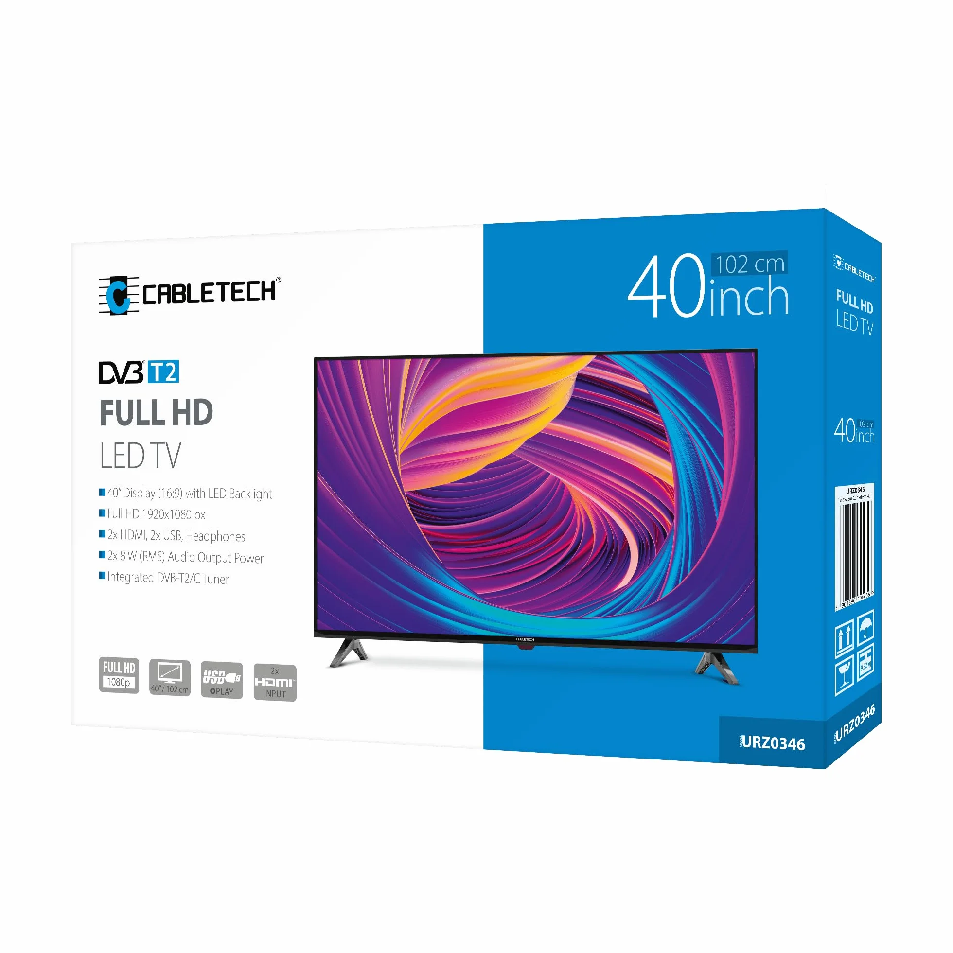 Cabletech Telewizor 40" FullHD DVB-T2 H.265 HEVC D-LED 60 Hz