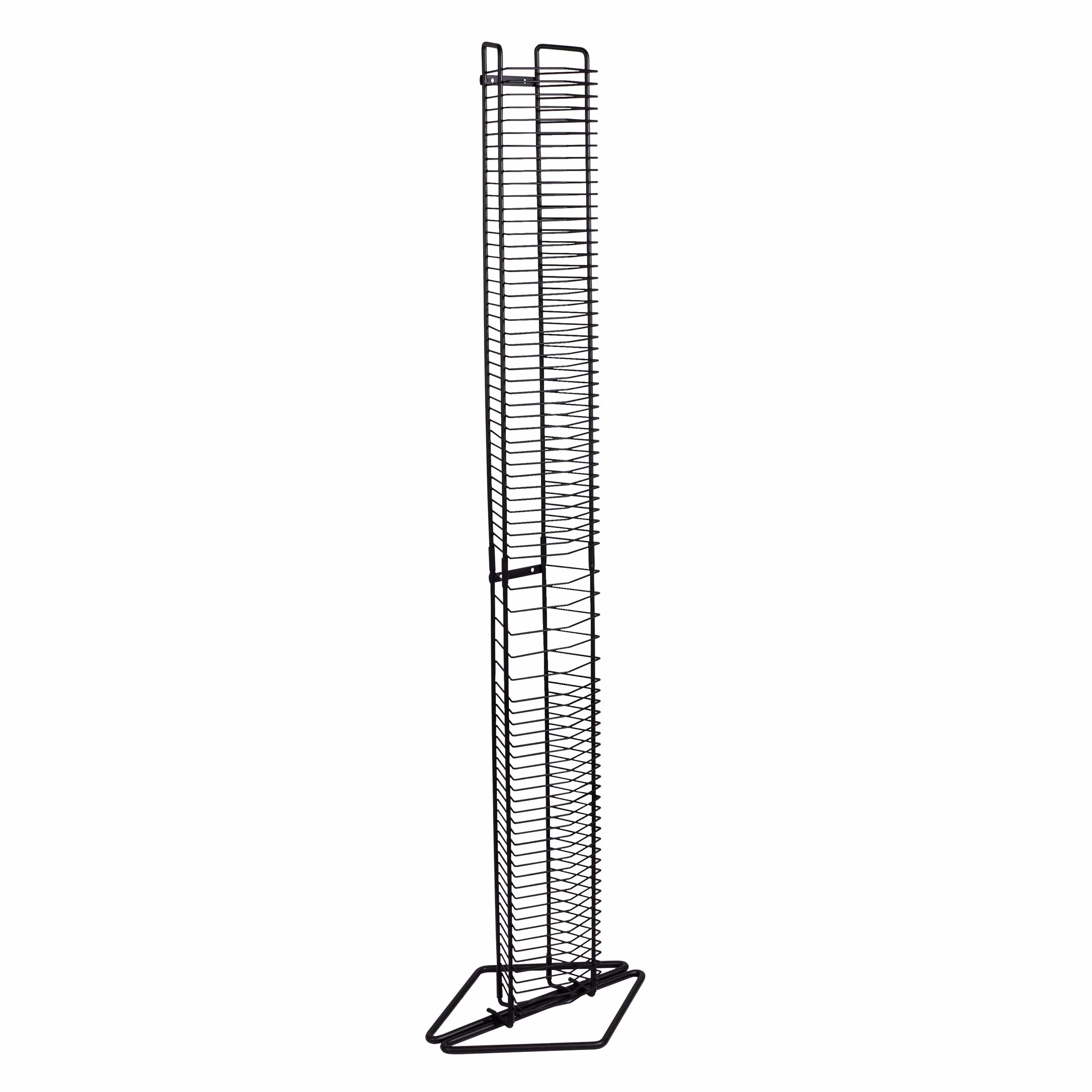 Atlantic Onyx Wire CD Tower - mieści 80 płyt CD z matowej czarnej stali, PN 1248
