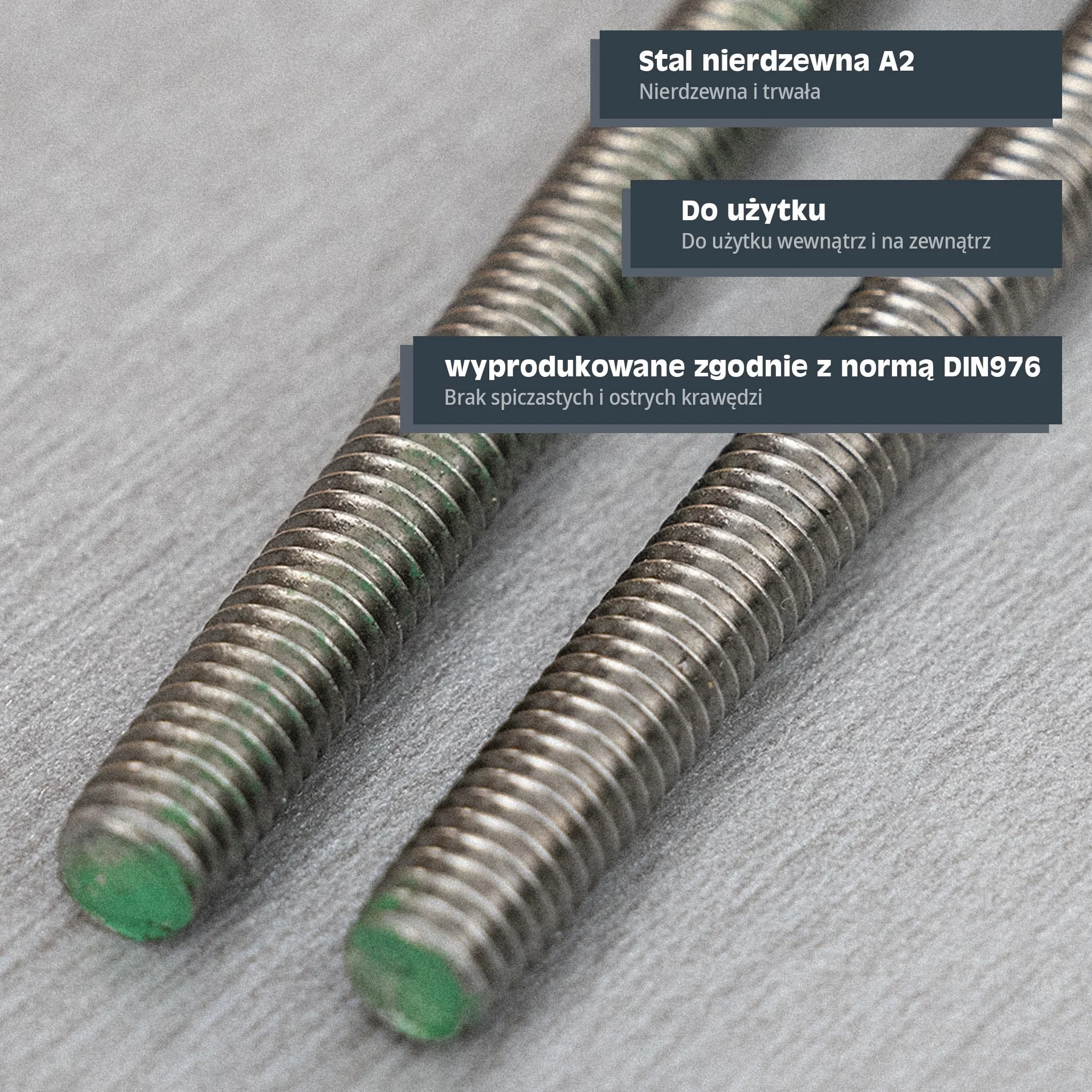 HELPMATE Pręt gwintowany M8 x 330 mm ze stali nierdzewnej A2 – 2 sztuki prętów gwintowanych z metrycznym pełnym gwintem – trzpień gwintowany DIN 976 srebrny