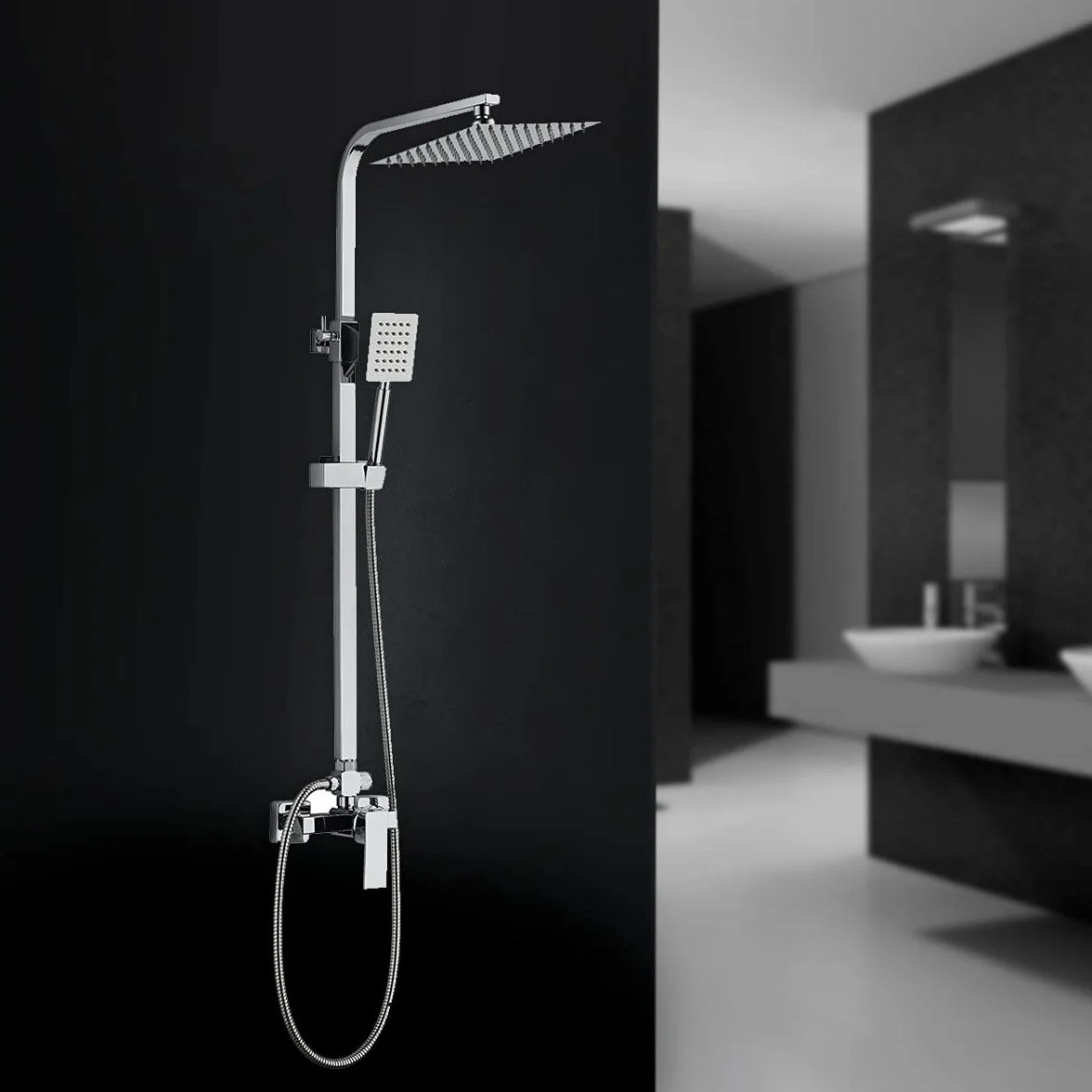 DP Bath RY-S018+M008 zestaw prysznicowy ze stali nierdzewnej z kranem - srebrny