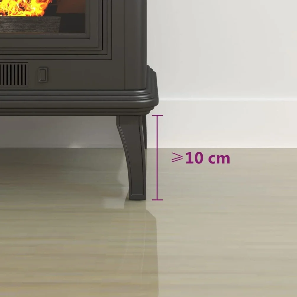 vidaXL Panel kominkowy, szklany, półokrągły, 1000x500 mm
