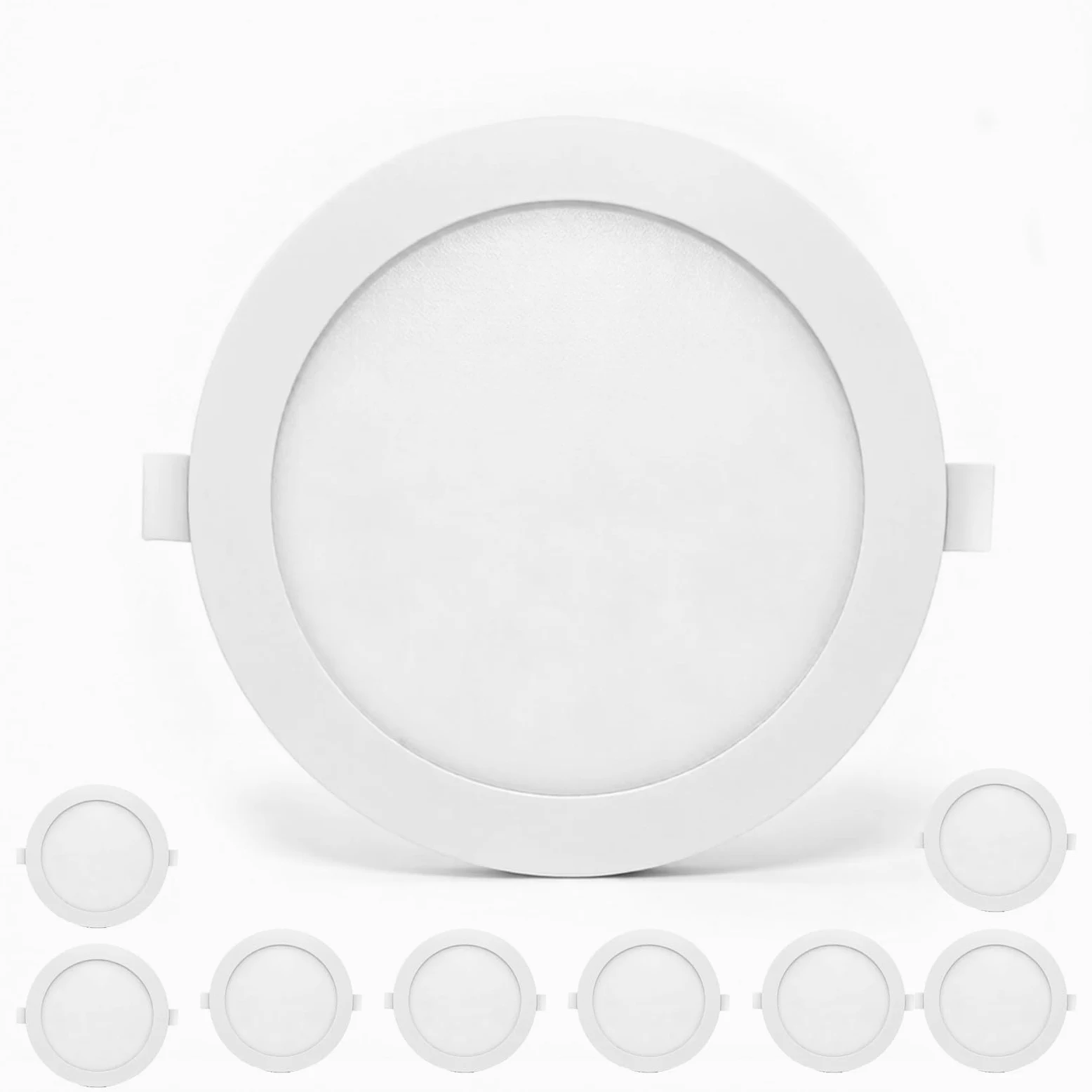 lampa sufitowa LED, ultracienka, grubość 1 cm | Dyfuzor akrylowy, uchwyt sprężynowy, odporny na błyszczenie, wydajny, stabilny, do garażu kuchennego (9 sztuk, 6w-6000 k)