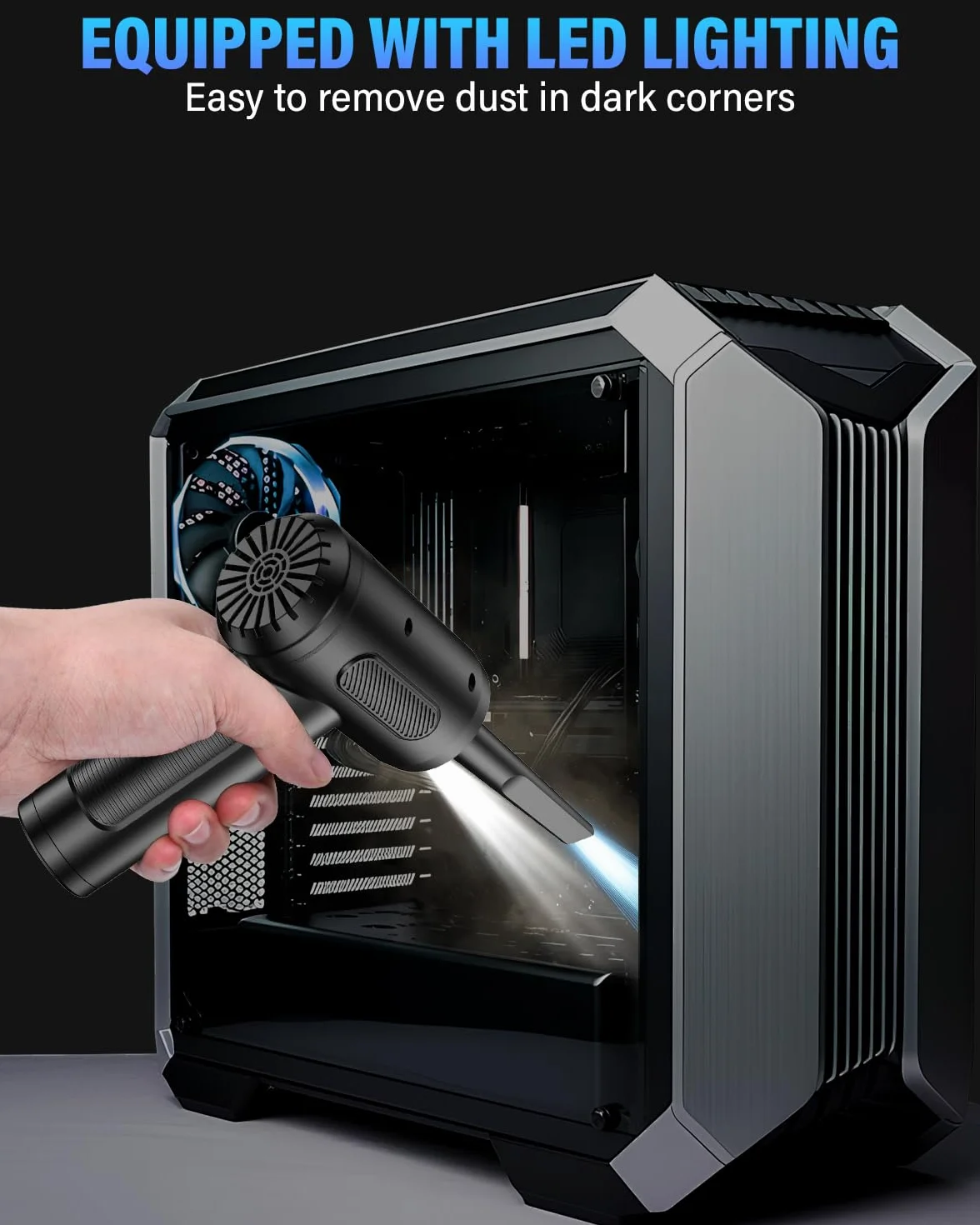 Odkurzacz na sprężone powietrze 91000 obr./min 6000 mAh 3-biegowy zestaw do czyszczenia PC laptopa