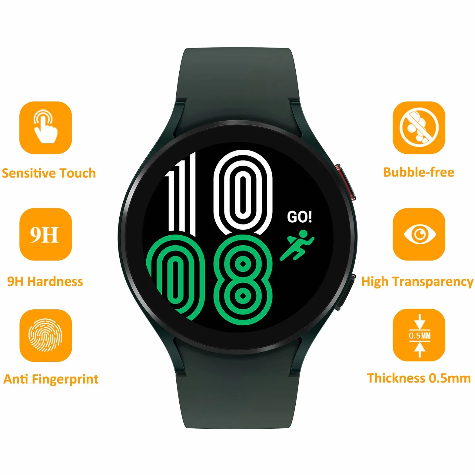 Hianjoo 6-Pak Screen Protectors for Samsung Galaxy Watch 7 6 5 4 44mm Tempered Glass