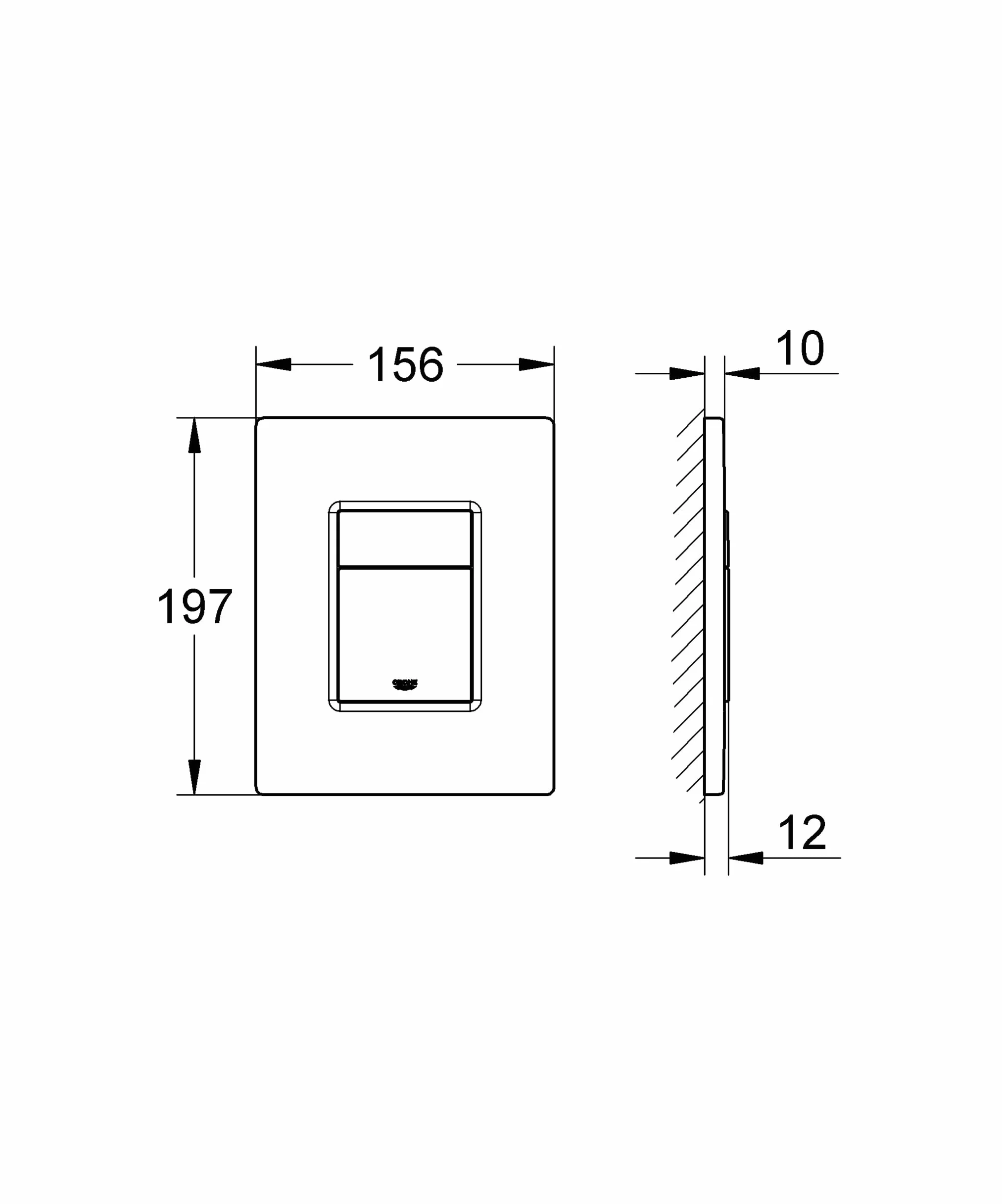 GROHE Even 38966KF0 płyta do WC matowa czerń 2 ilości spłukiwania