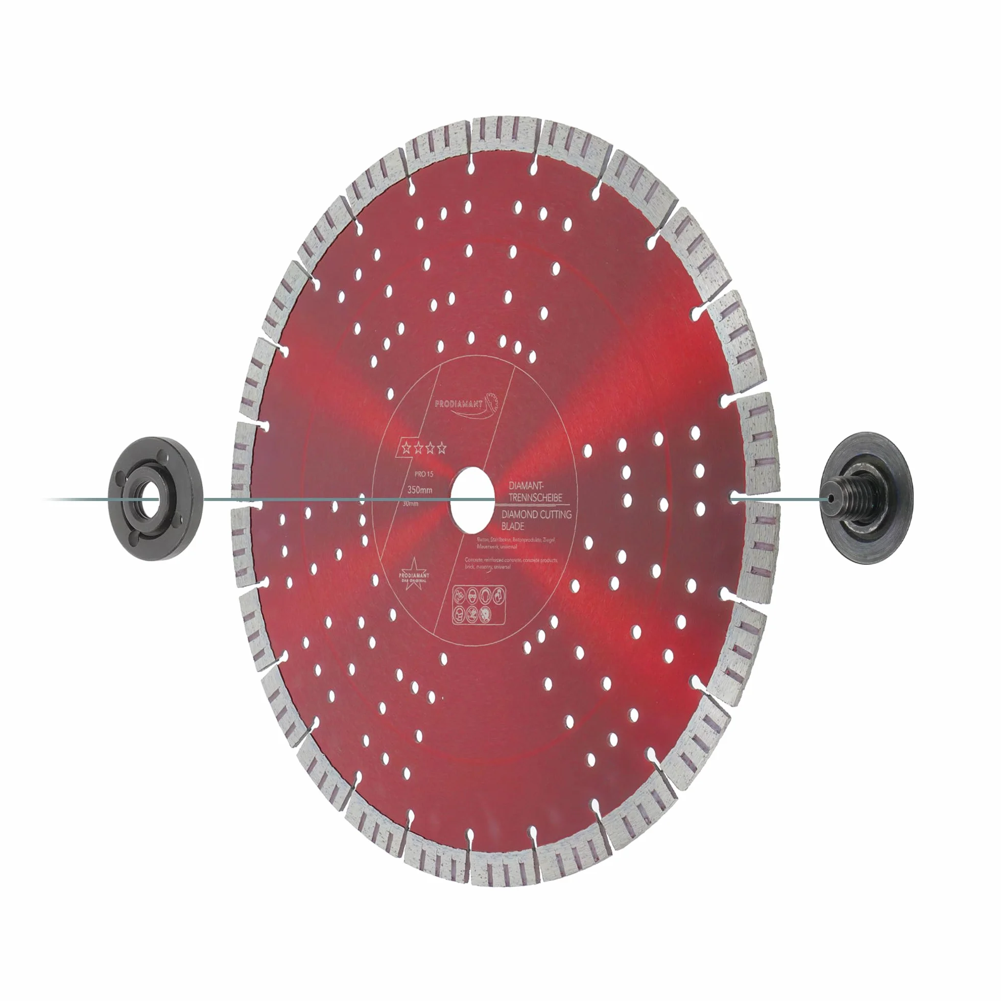 Diamentowa tarcza tnąca PRODIAMANT Turbo do betonu 350 mm x 30 mm wysokość segmentu 15 mm