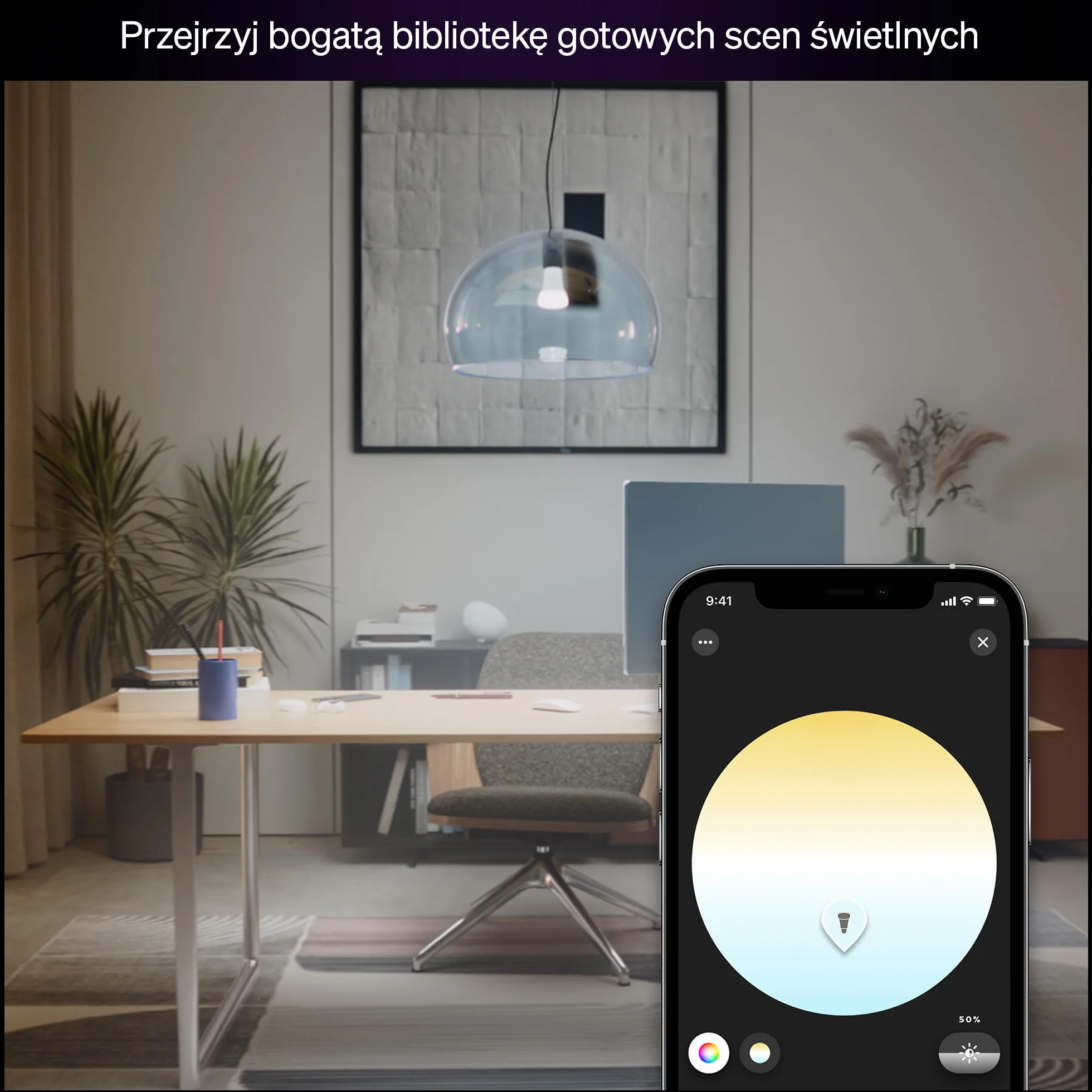 Żarówka Philips Hue Smart LED A60, White Ambiance, trzonek E27, 8,1 W, pełne spektrum światła 1000K–20000K, 1100 lumenów, przyciemnianie, działa z Alexa, Google Assistant i Apple Home, op. 2 szt.