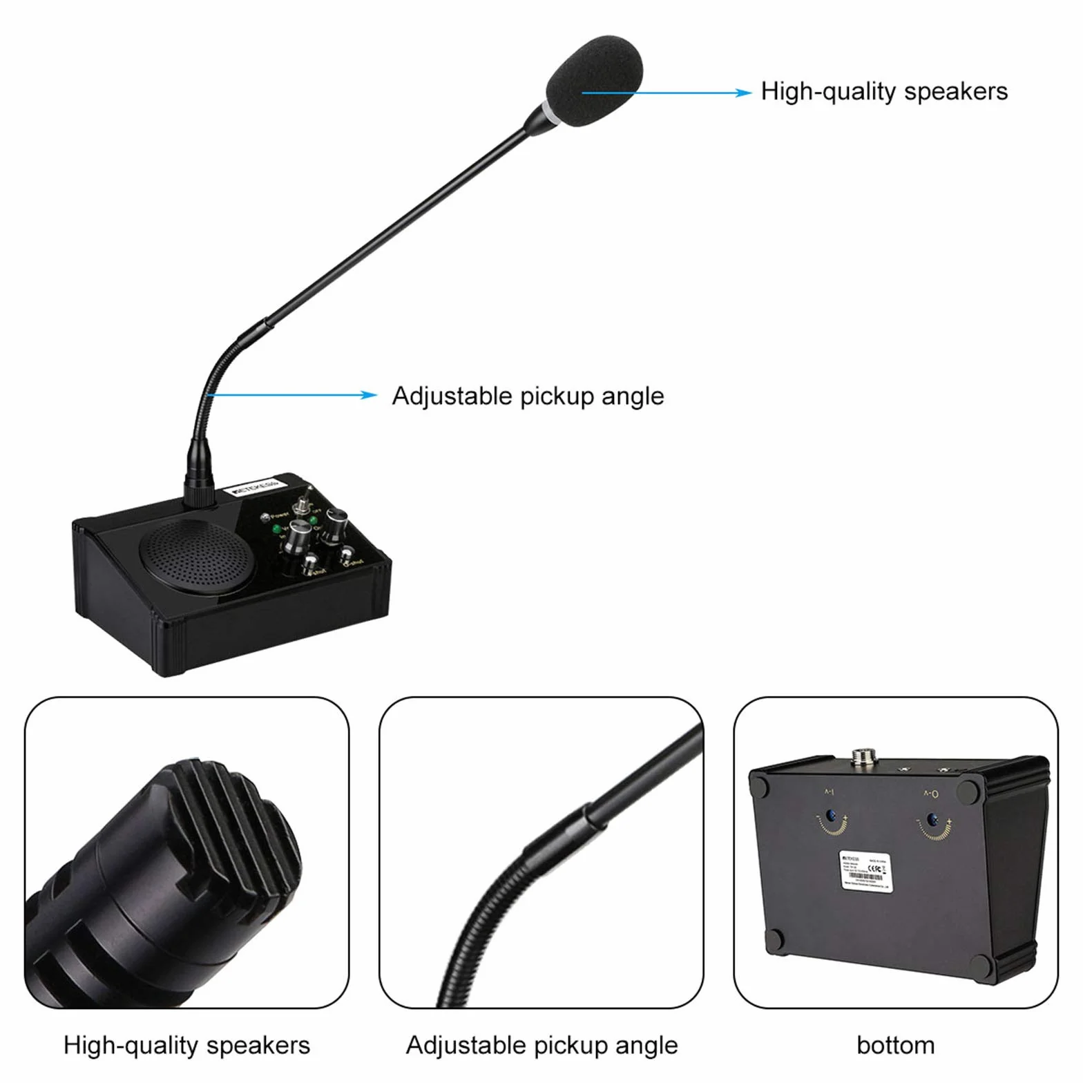 Retekess TW106 Okno Walkie-Talkie Intercom System, Bankowy Intercom, 2-Drożny Domofon Okienny do Szkoły, Okna Biletowego, Gabinetu Lekarskiego, Kliniki, Banku