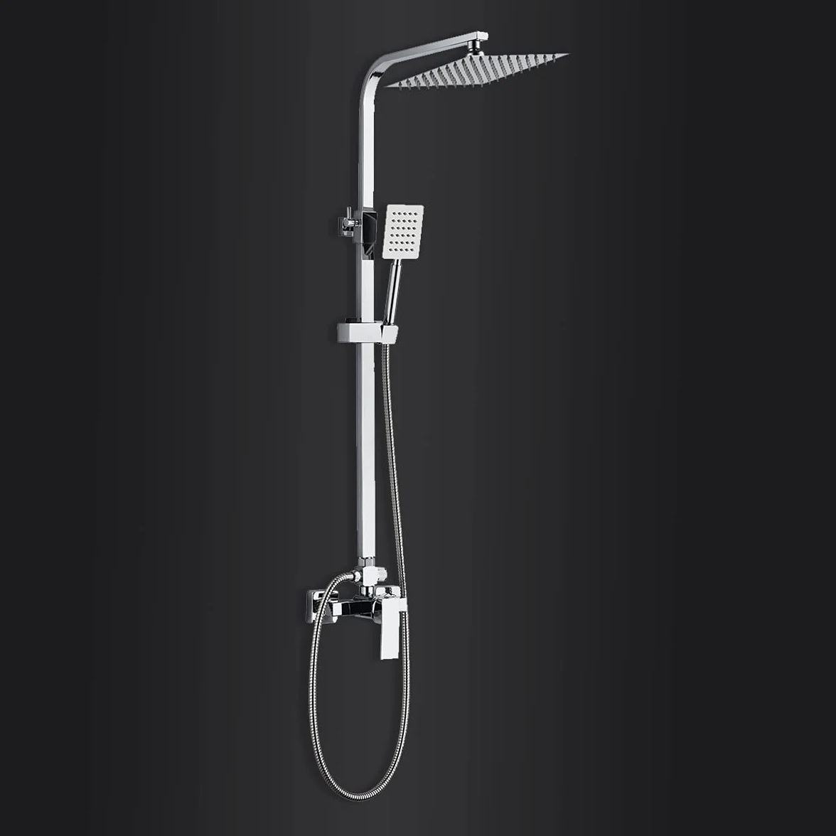 DP Bath RY-S018+M008 zestaw prysznicowy ze stali nierdzewnej z kranem - srebrny