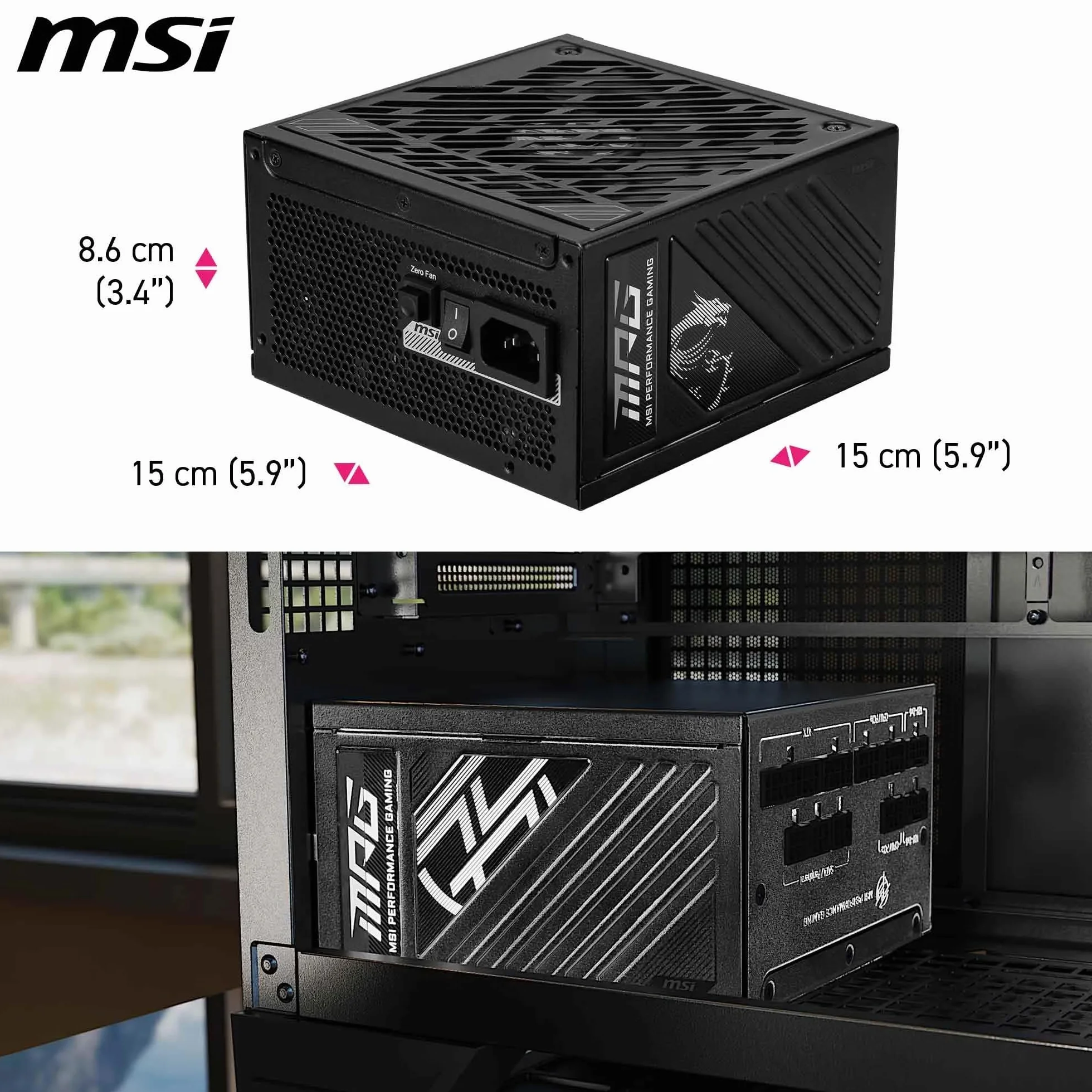 MSI MPG A850GS PCIE5 zasilacz sieciowy 850 W 80 Plus Gold ATX 3.1 PCIe 5.1
