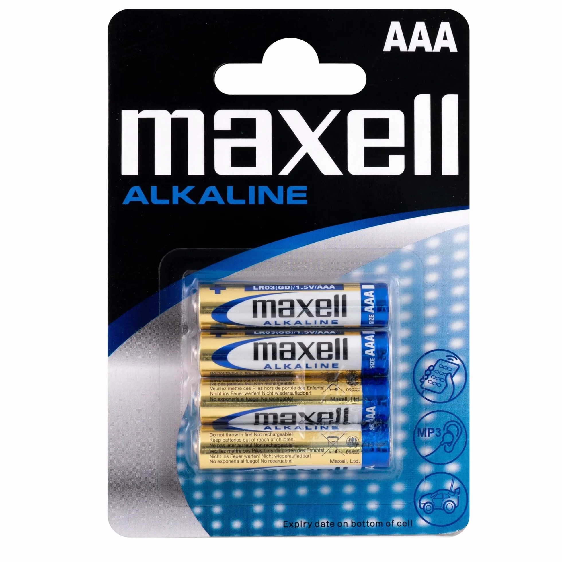 Maxell AAA Baterie Alkaliczne, 4 Sztuki,