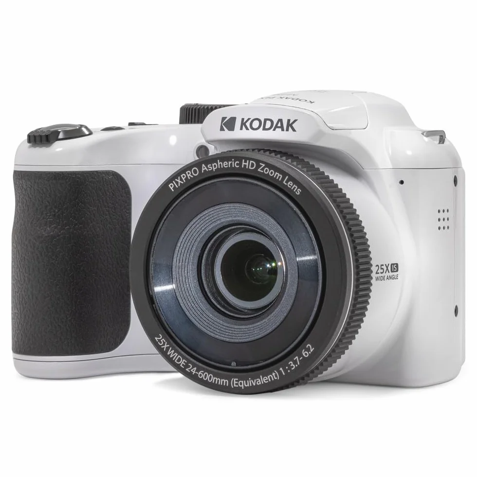 KODAK PIXPRO Astro Zoom AZ255-WH Aparat cyfrowy 16 MP 25x zoom optyczny 24 mm szerokokątny 1080P Full HD 7.6 cm LCD biały