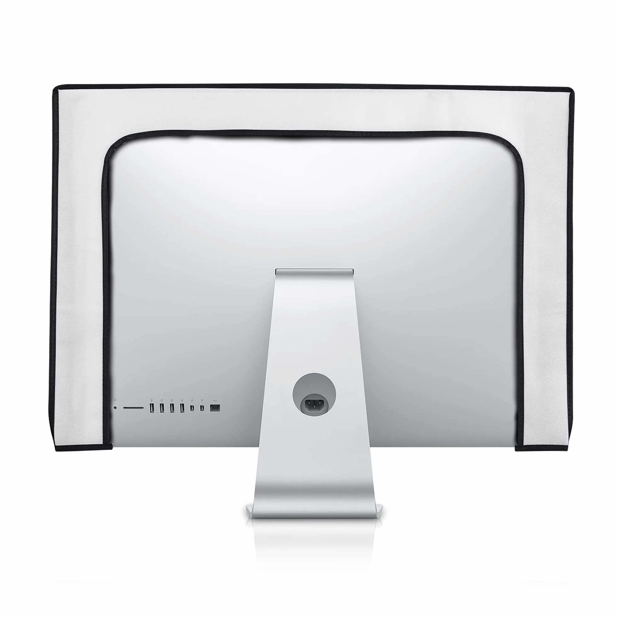 kwmobile Pokrowiec na monitor komputerowy, kompatybilny z monitorami 61.0-66.0 cm, relaks w hamaku, czarny/biały