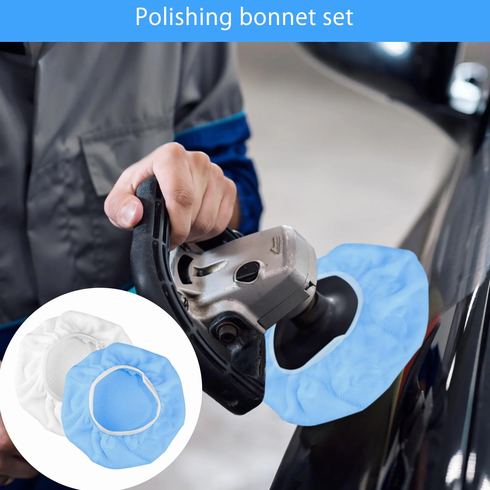 Zestaw maskotek do polerowania 6 sztuk z mikrofibry, kompatybilny z akumulatorowymi poliserkami samochodowymi Einhell CE-CB 18/254 Li i Einhell CC-PO 90 na poliserki o średnicy 220mm-250mm, kolor
