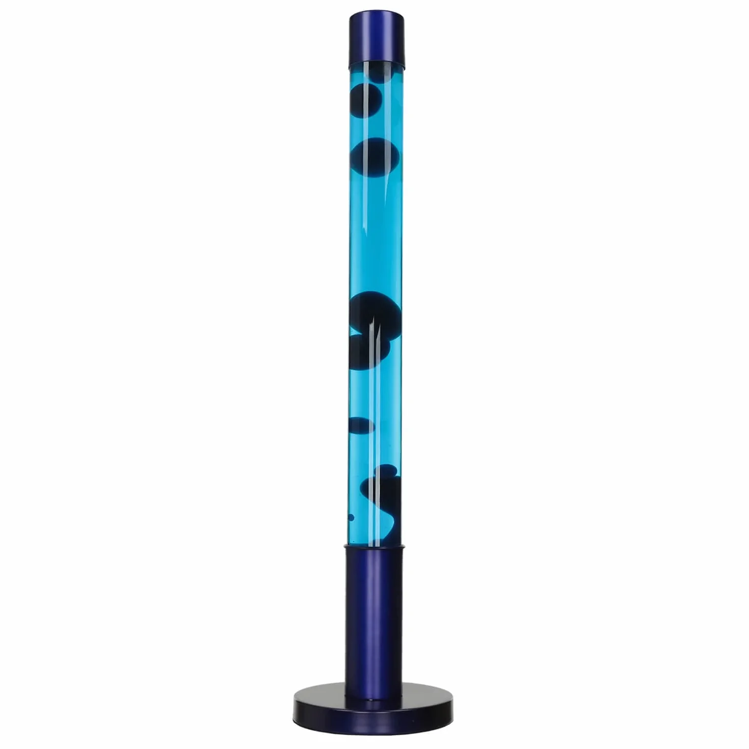 Lampa lawa XXL duża niebiesko-fioletowa, lampa retro, chłodna, tajemnicza, magiczna, 76 cm, G9 50 W z przełącznikiem kablowym, w tym żarówka, lampa podłogowa wulkan