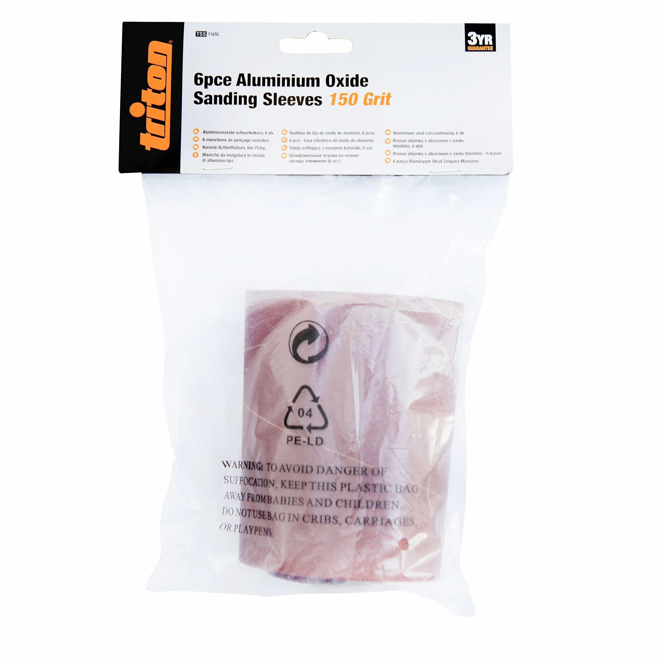 Triton Rękawy szlifierskie z tlenku glinu 6 szt. TSS150G rękawy szlifierskie 6 szt. 150G (378706)