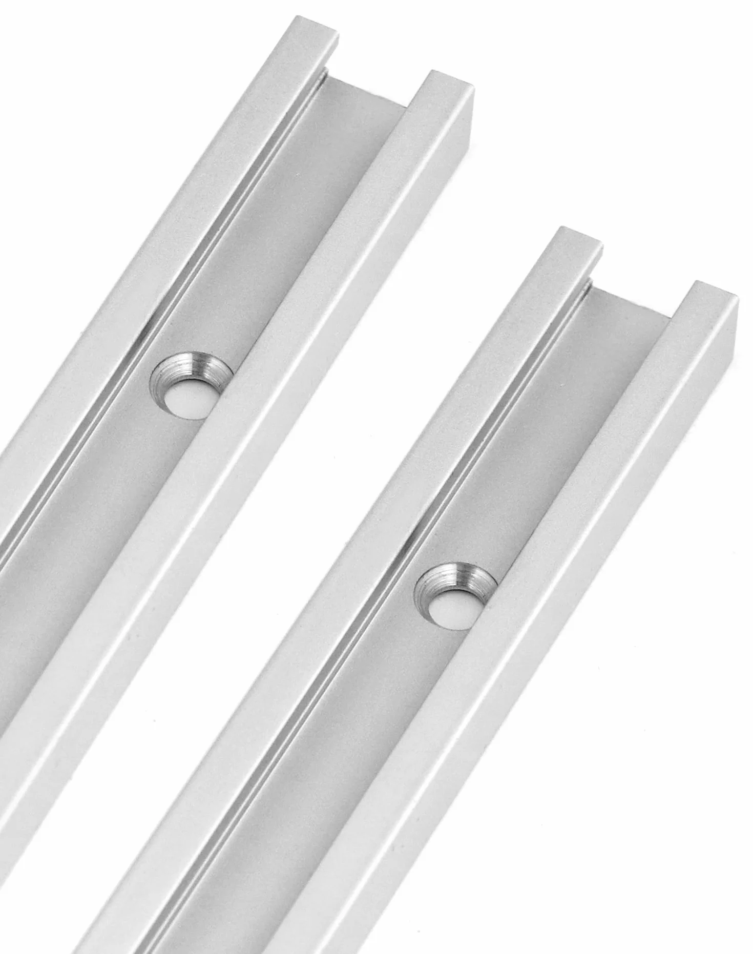 QWORK® 600mm t-track t-slot ukośna ścieżka aluminiowa z podwójnym profilem cięcia do stołu frezarki stołowej narzędzie do obróbki drewna 19x10mm 2 szt.