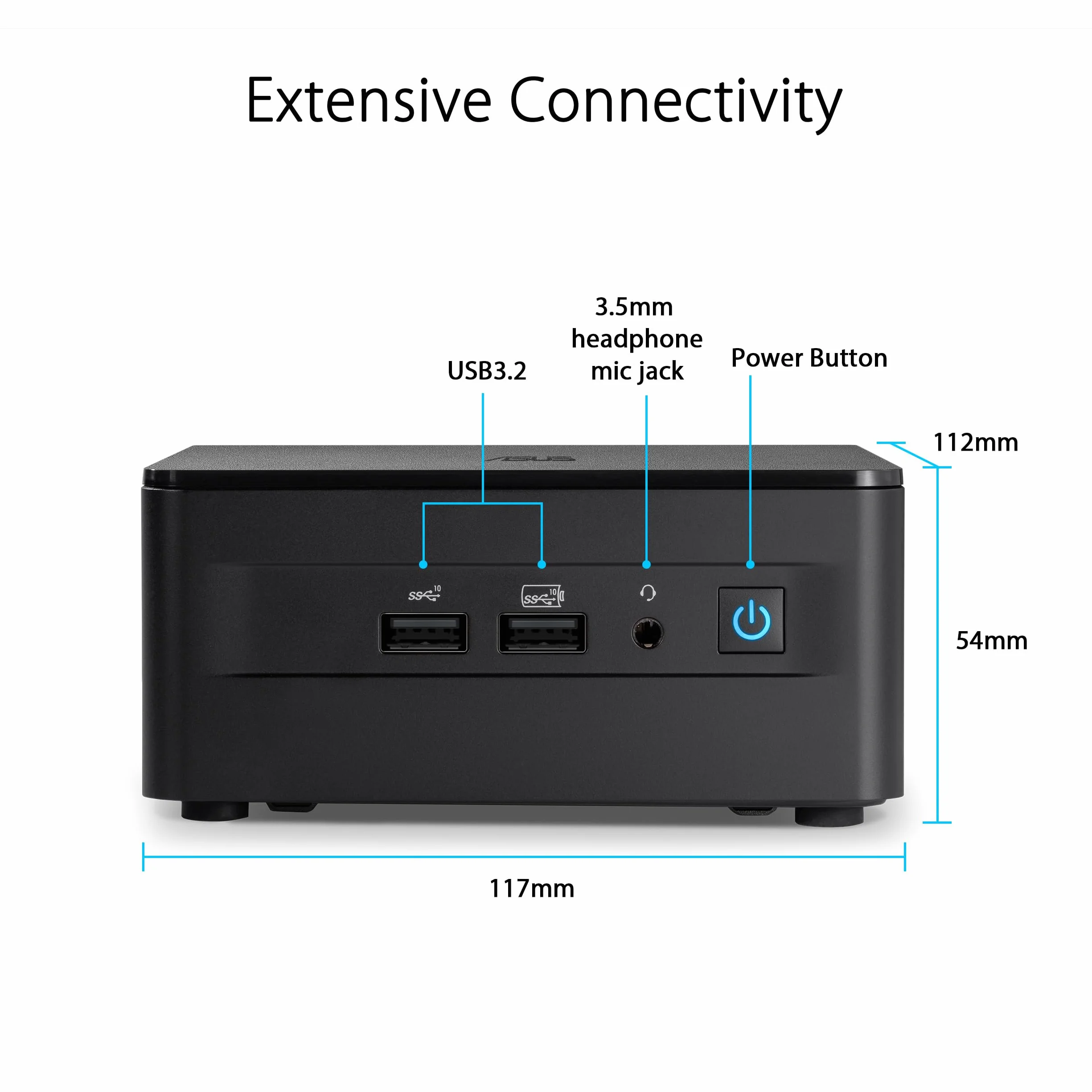 ASUS NUC 13 Pro komputer stacjonarny Barebone (Intel Core i3-1315U, Intel UHD Graphics, bez pamięci, bez pamięci masowej, bez systemu operacyjnego, z kablem zasilającym)