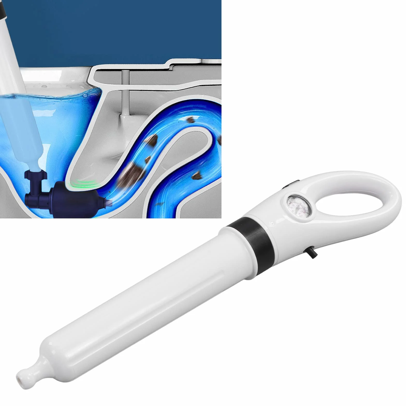 Toilet Plunger do Zatkania Rury, Wysokie Ciśnienie Pneumatyczny Odmulacz Zestaw Nurków Pod Ciśnieniem Powietrza Ręczny Odkurzacz do Wody Odblokowywacz Odpływów dla Zatkanej Toalety