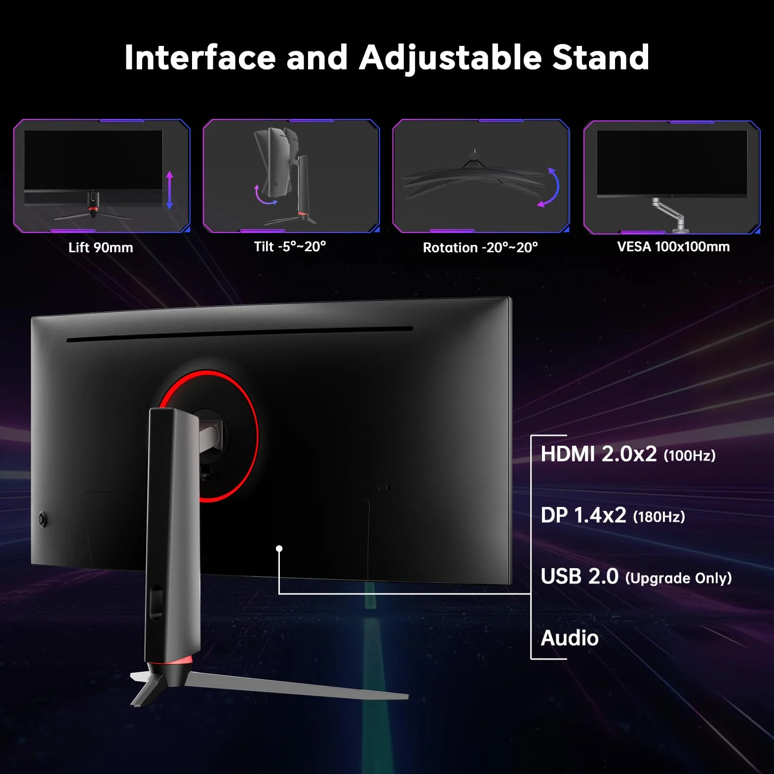 KTC H34S18S 34 cali UWQHD 180Hz monitor gamingowy VA 21:9 1500R 1ms MPRT HDR 10 G-Sync FreeSync