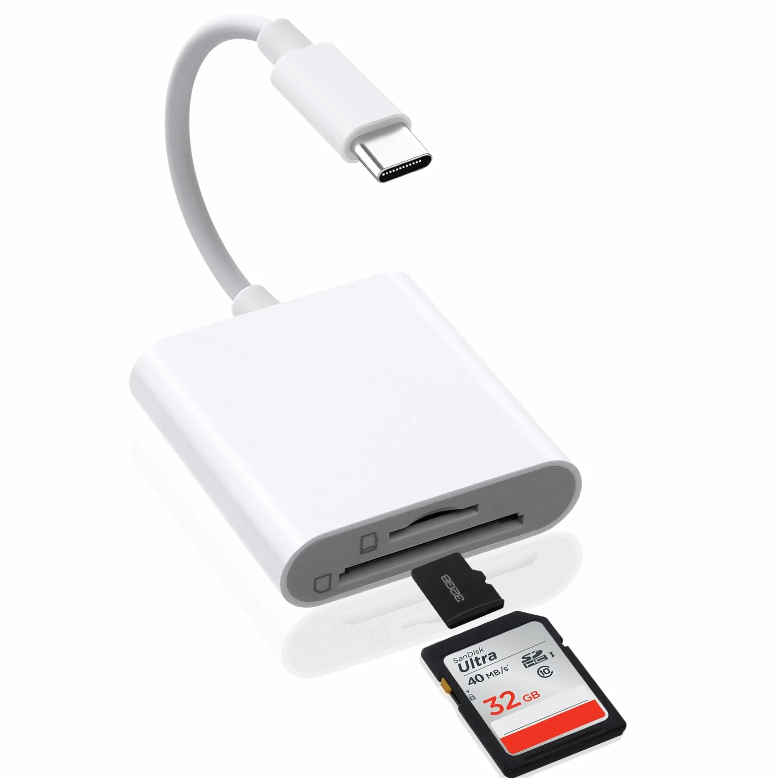 AXFEE Czytnik kart SD 2 w 1 adapter USB C czytnik kart pamięci TF