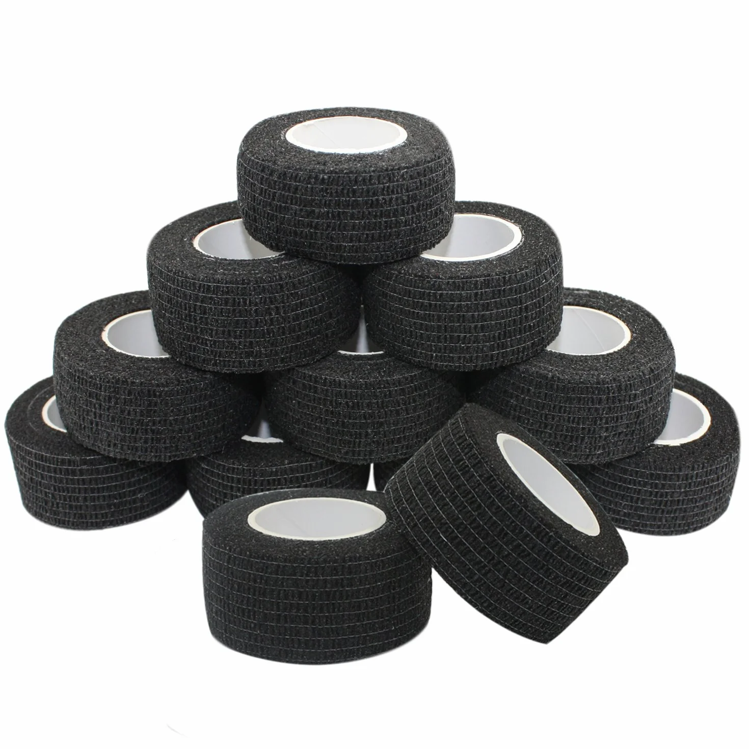 Cohesive Bandaż Fat Wrap elastyczny bandaż czarny 2,5 cm x 4,5 m 12 rolek Ankle włóknina FDA certified…