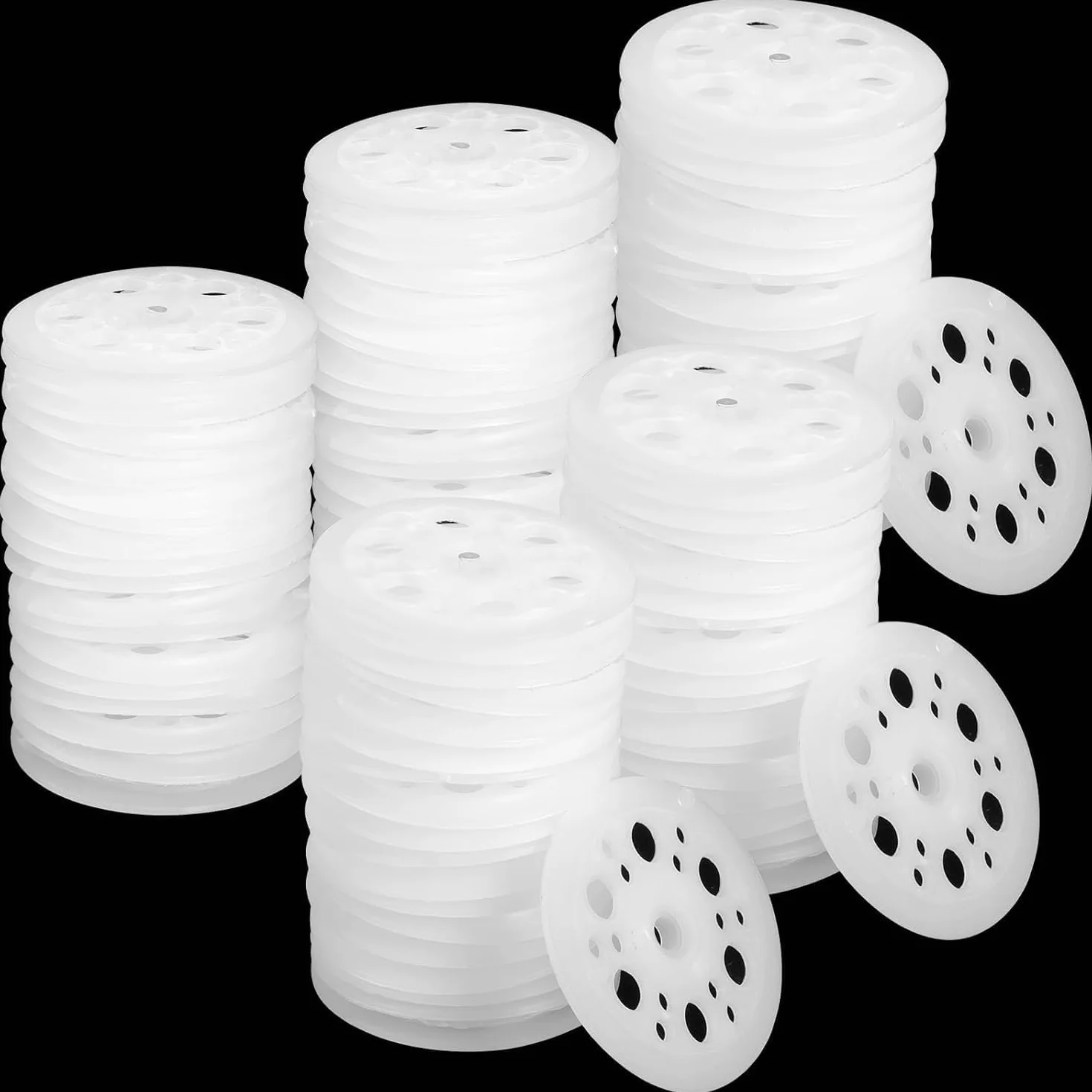 Podkładki plastikowe 400szt Podkładki plastikowe 46mm Podkładki z polipropylenu do mocowania i podtrzymywania izolacyjnych paneli piankowych (400)