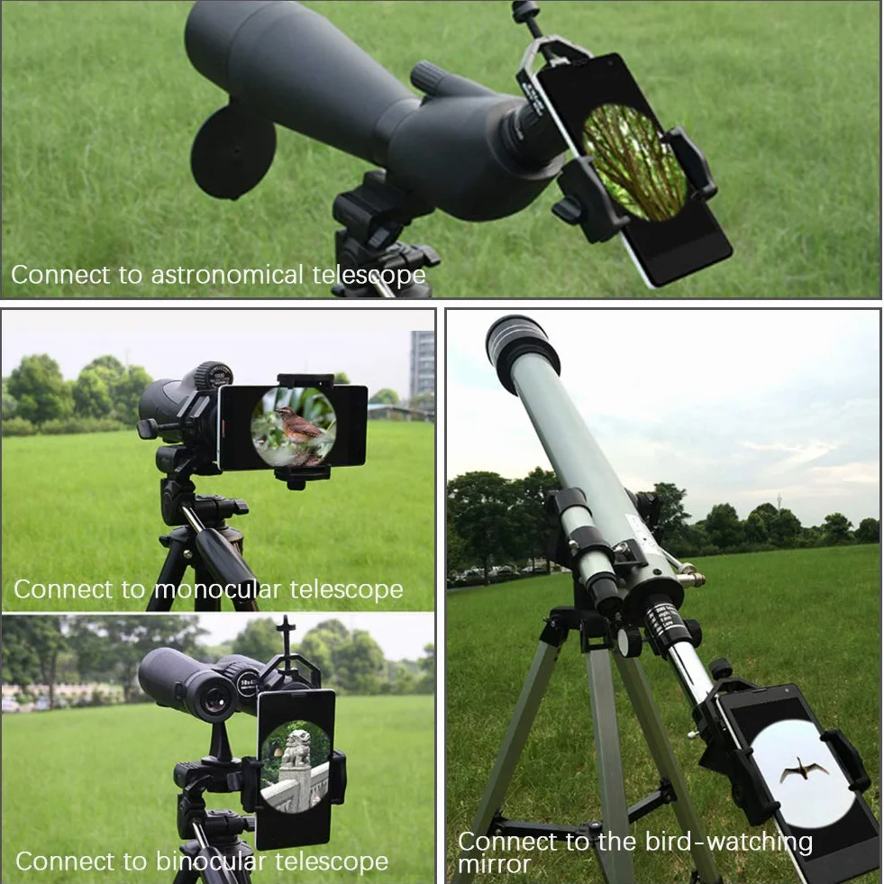Zunate Uchwyt na adapter do telefonu komórkowego, uniwersalny uchwyt na smartfona 5 cm-9 cm do lornetki, okularów, teleskopów astronomicznych, mikroskopów