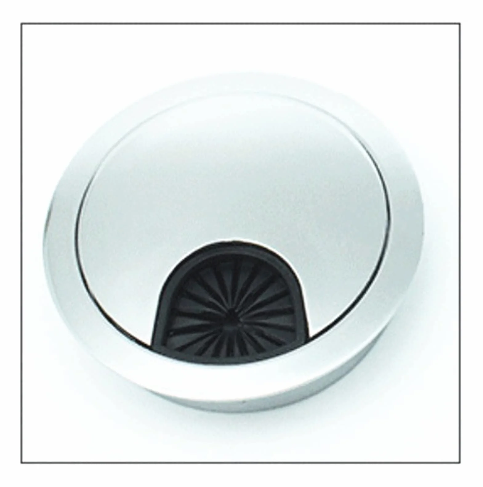 Przelotka na biurko, przelotka kabel 5 sztuk/partia stolik pod komputer wylot sprzęt meblowy ze stopu cynku pokrywa otworu przewód(Silver,50mm)