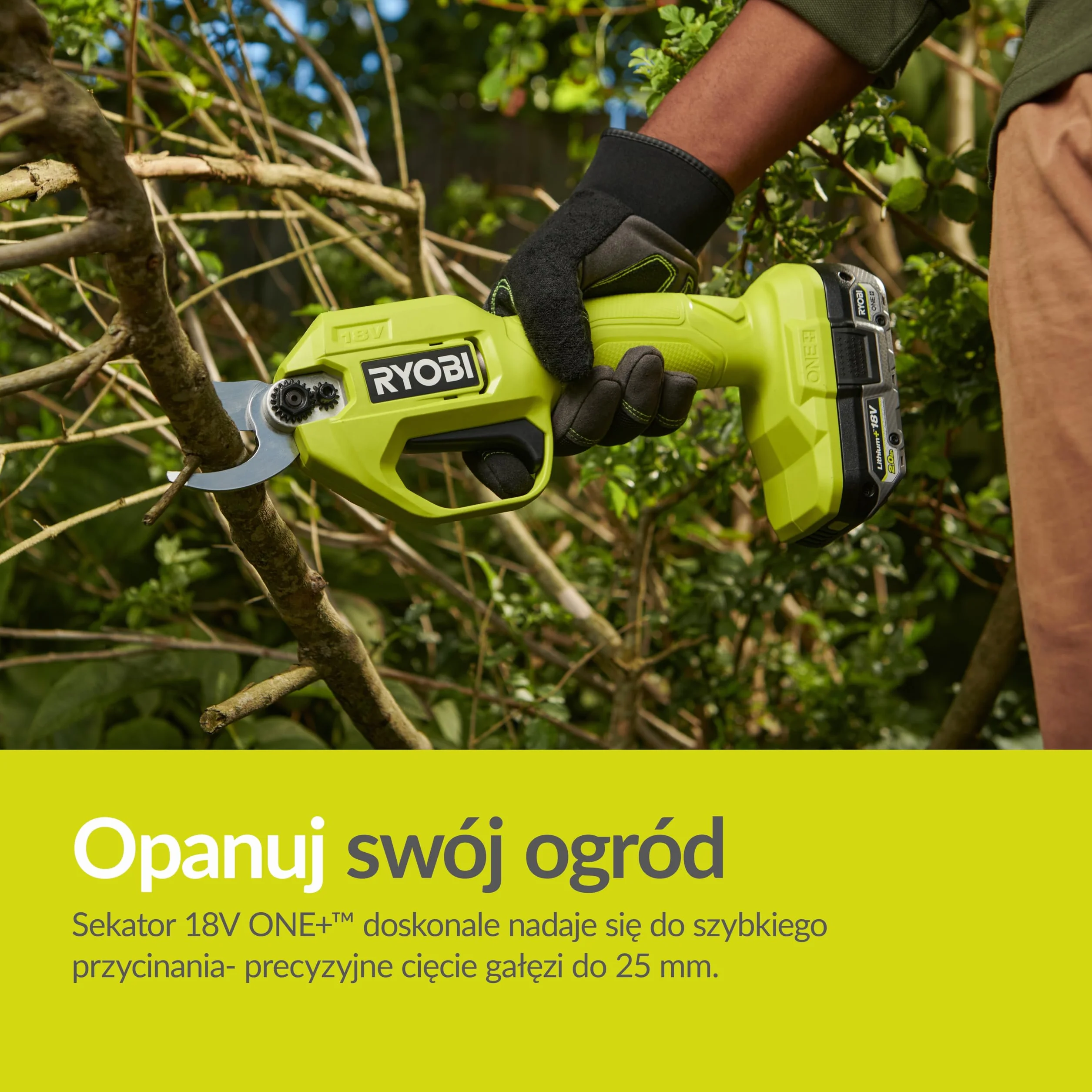 Ryobi RY18SCA-0 Sekatory Akumulatorowe ONE+, 18V, Gołe Narzędzie