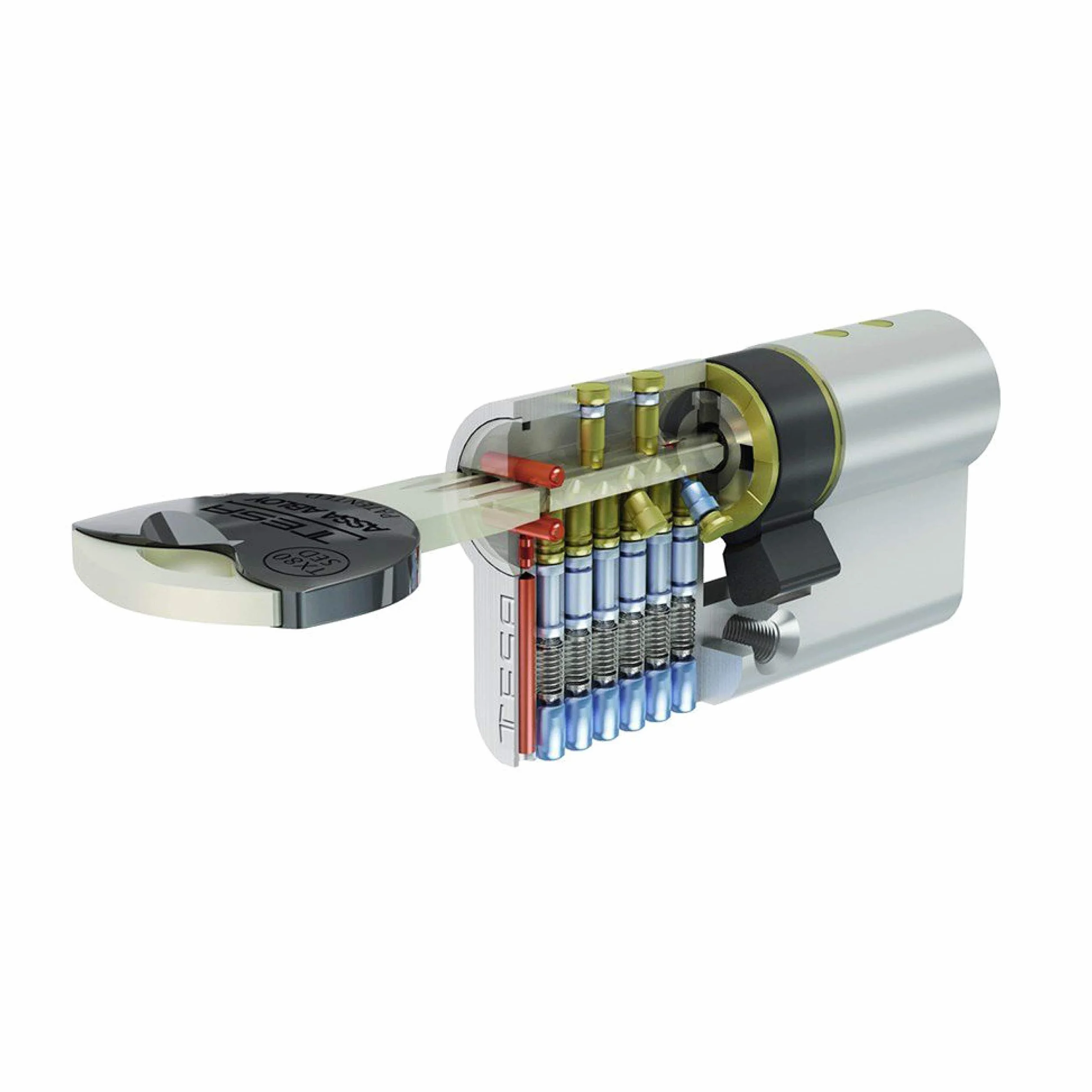 Tesa Assa Abloy TX8B3030L TX80 wkładka bezpieczeństwa wkładka europrofilowa 30x30 mm mosiądz do drzwi i zamków europrofilowych idealna do wymiany i nowych instalacji wkładka antywłamaniowa p