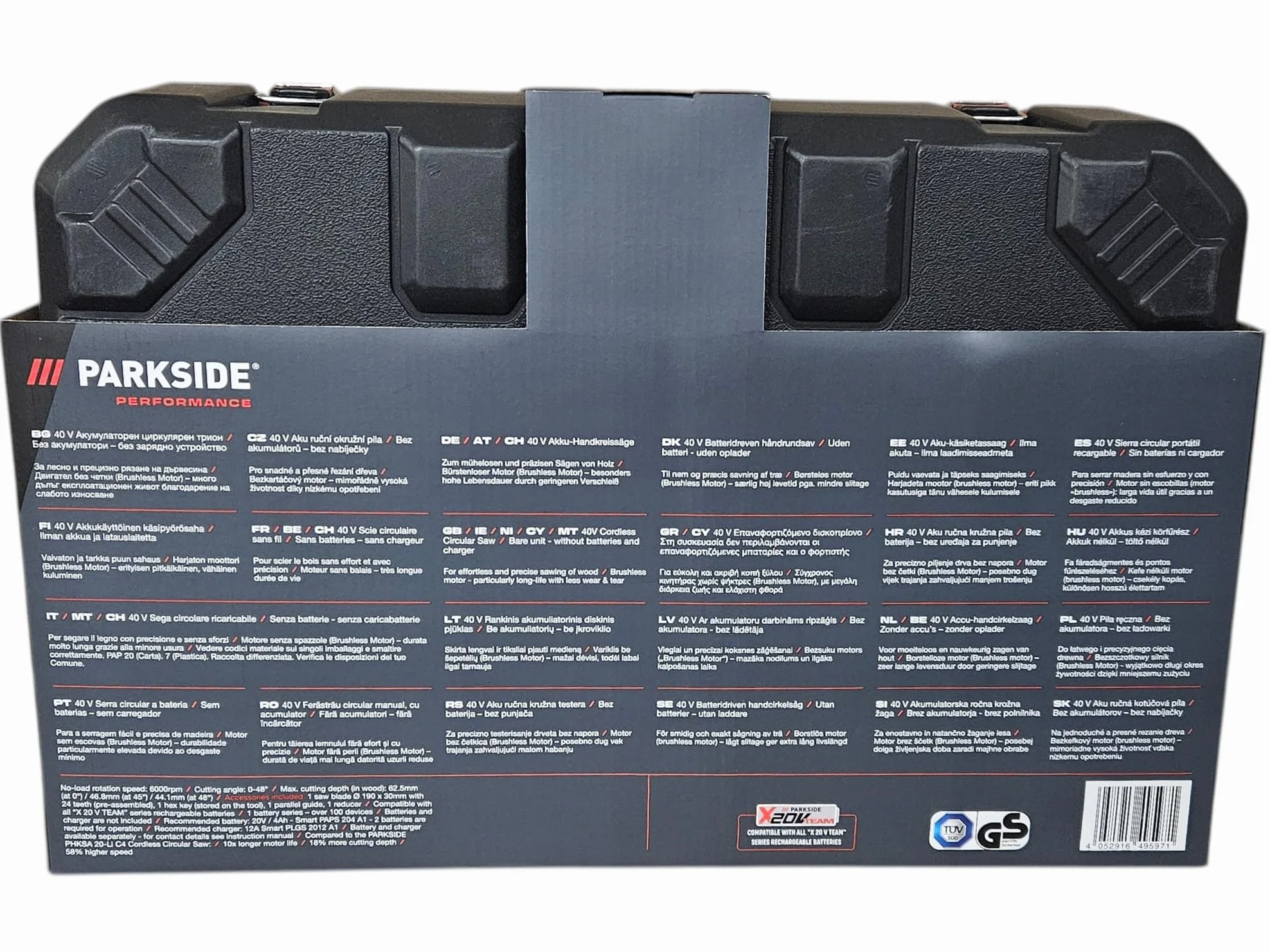 PARKSIDE PERFORMANCE® 40 V akumulatorowa ręczna piła tarczowa »PPHKSA 40-Li A1«, bez akumulatora i ładowarki