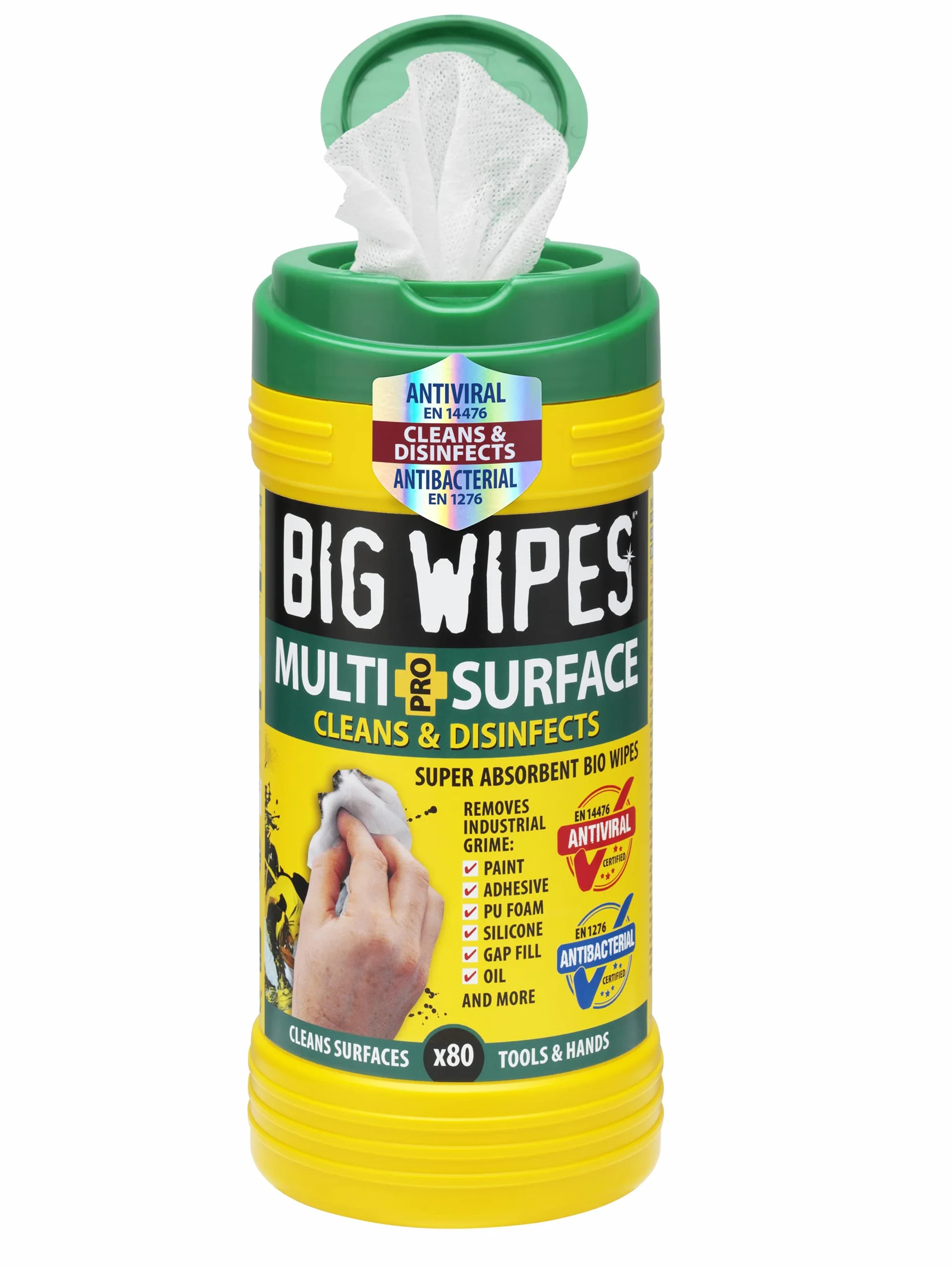 Big Wipes 2440 wielofunkcyjne chusteczki do czyszczenia (80 sztuk), żółte
