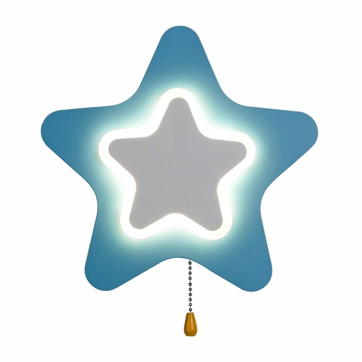 Nowoczesna lampa ścienna dla dzieci Gwiazda z przełącznikiem LED Star Wall Light Pink Kids Room Wall Lampka nocna z 3 kolorami Lampka nocna dla chłopca Dziewczyna Sypialnia Salon Dekoracyjna, niebiesk