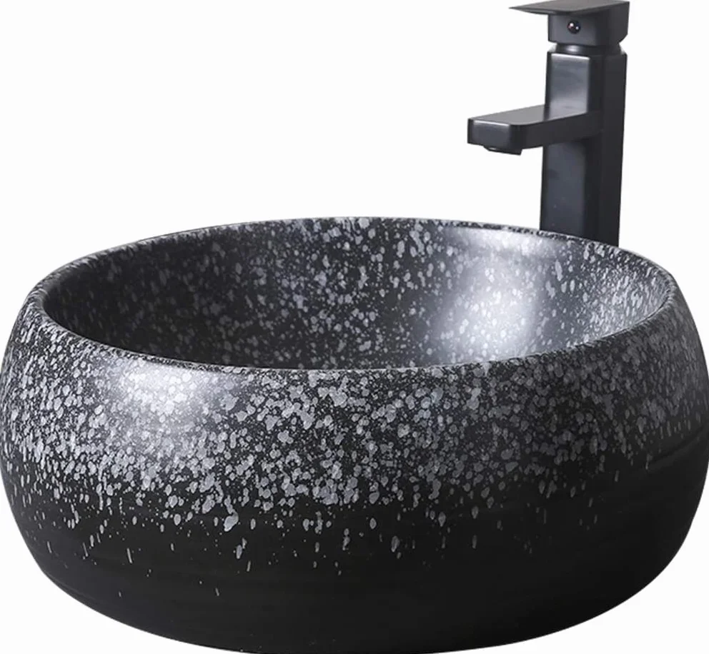 Szafka Pod Umywalkę Z Umywalką, Umywalka Łazienkowa, Umywalka Nablatowa, Blaty Umywalkowe, Artystyczny Wzór Gwieździstego Nieba, Okrągła Ceramiczna Umywalka, Zestaw 40 * 15 Cm
