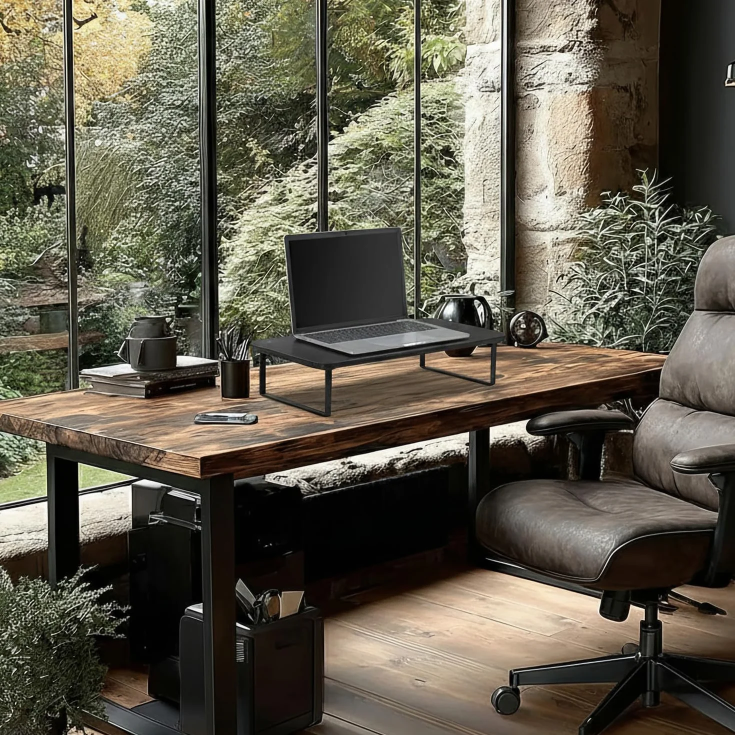 Maclean MC-933 Ergonomiczna Podstawka pod Monitor Czy Laptopa o Powierzchni 50x26 cm, Profesjonalny Stolik na Monitor Tworząc Wygodne i Zdrowe Środowisko Pracy, Elegancki Stolik na Ekran do 20 kg